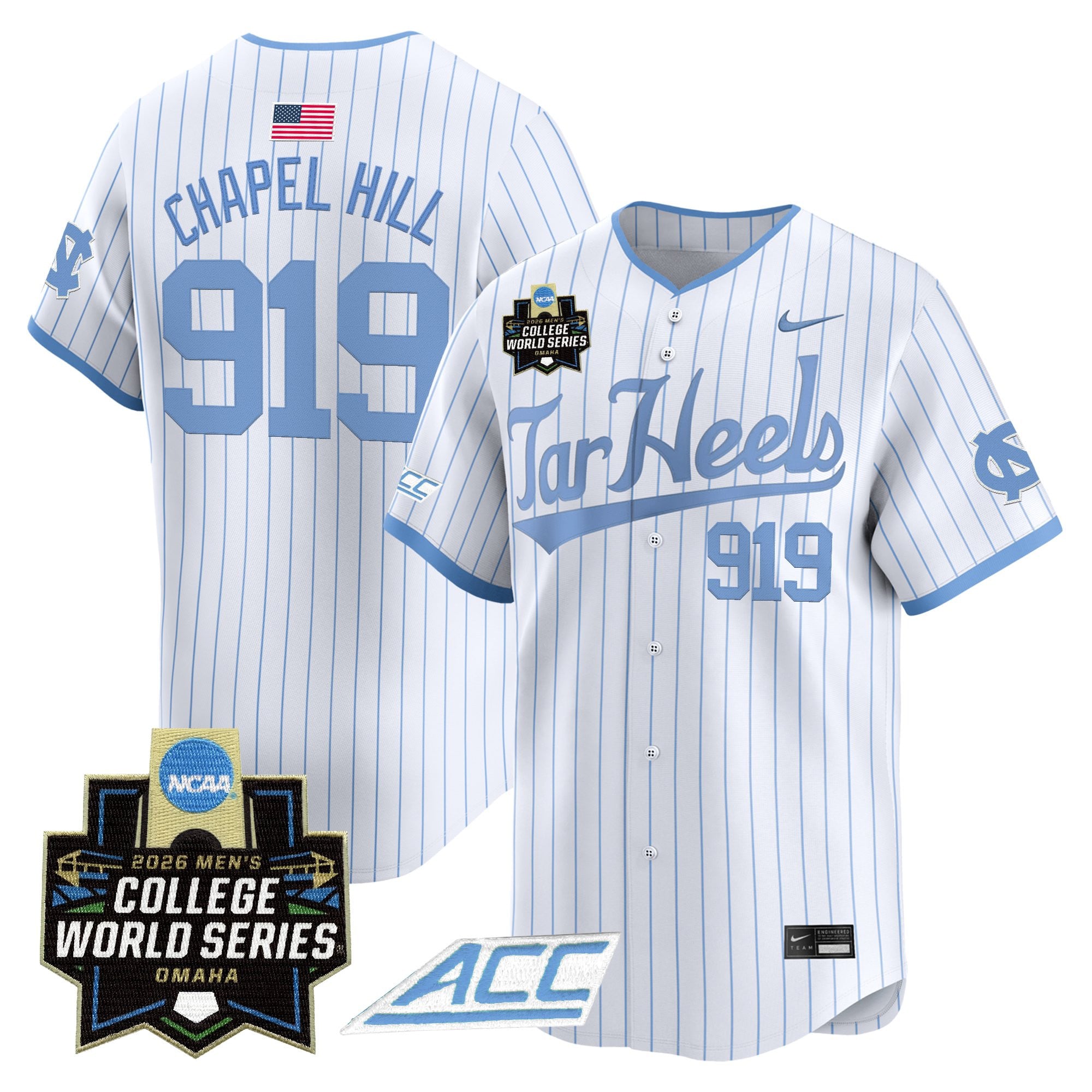 Men's North Carolina Tar Heels 2026 World Series Vapor Premier Limited Jersey - All Stitched