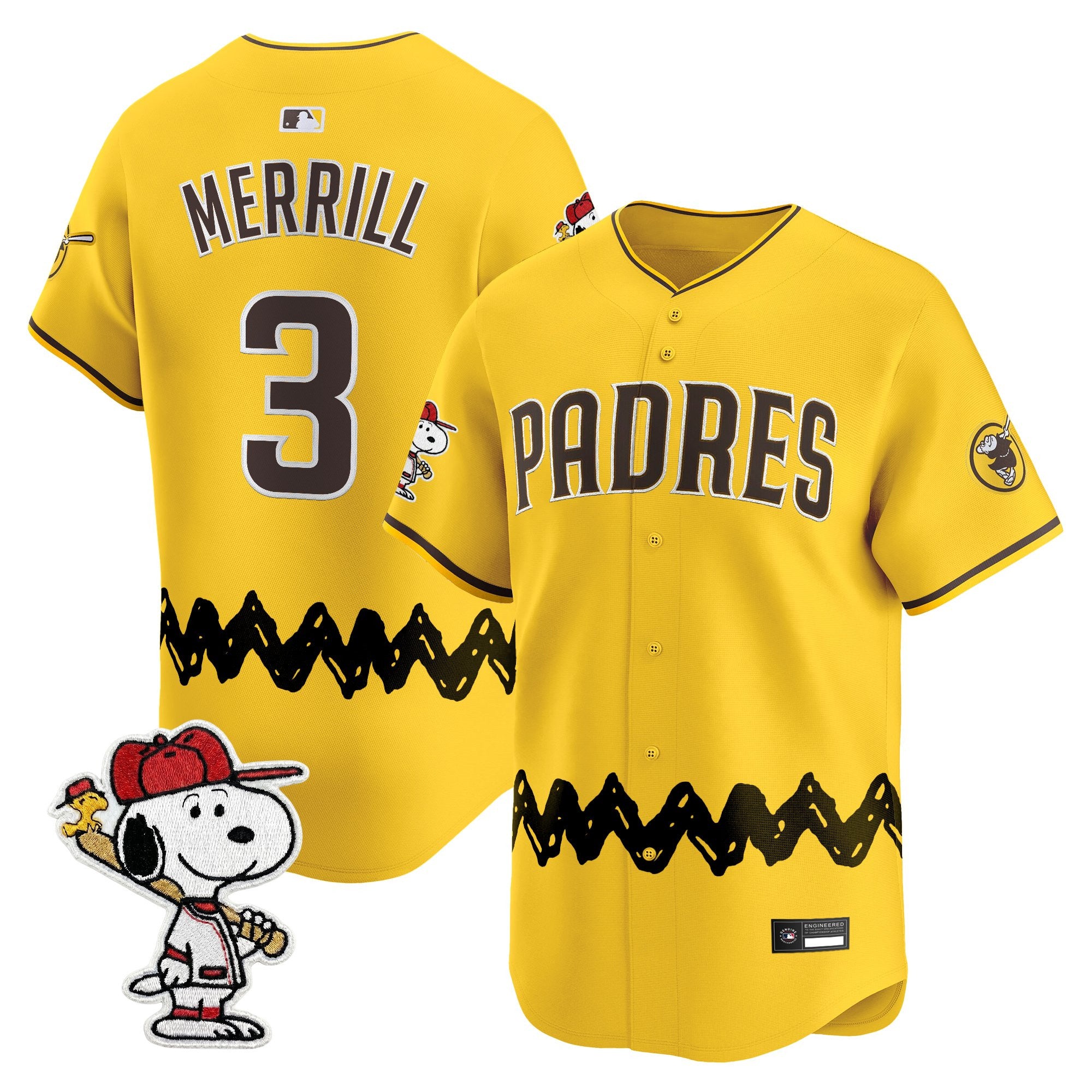 Men's Padres x Peanuts Vapor Premier Limited Jersey - Stitched