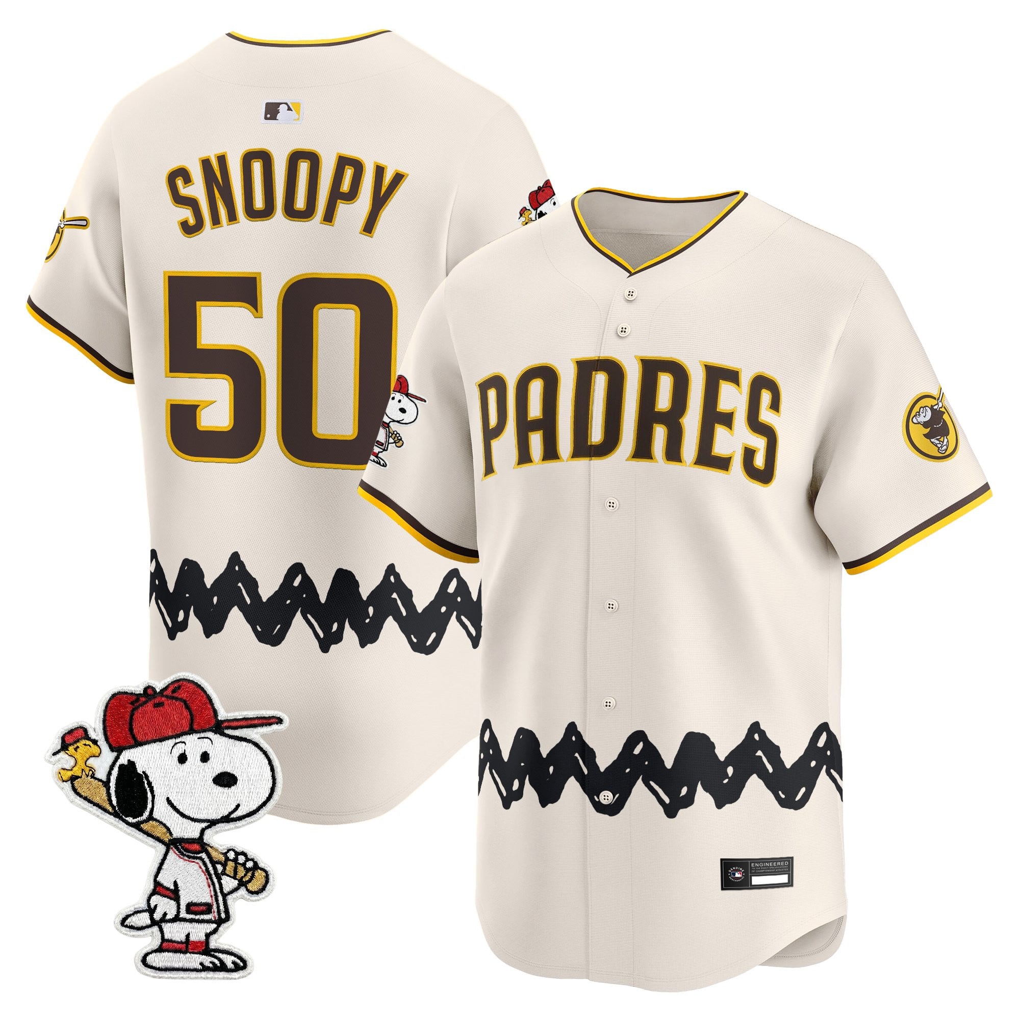 Men's Padres x Peanuts Vapor Premier Limited Jersey - Stitched