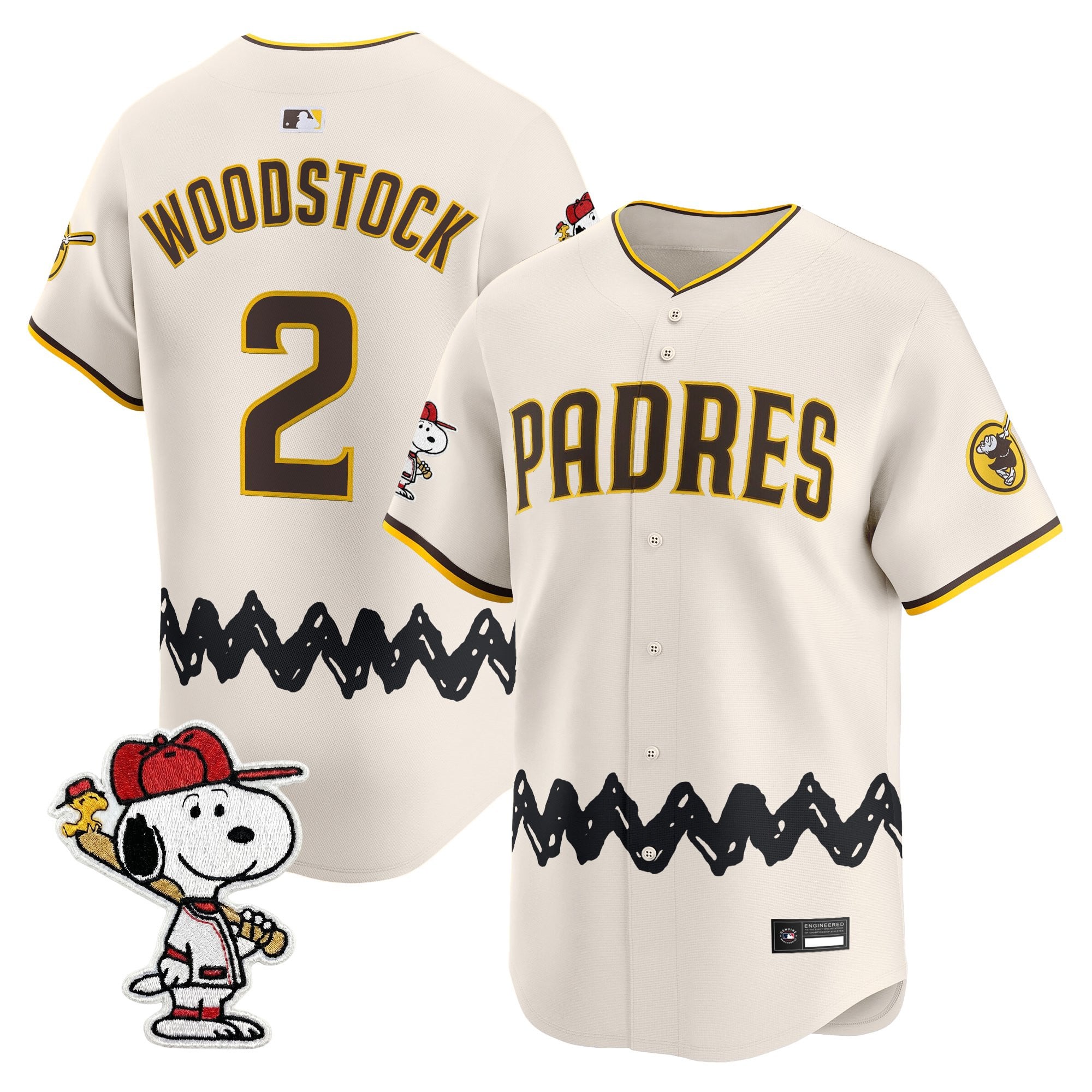 Men's Padres x Peanuts Vapor Premier Limited Jersey - Stitched