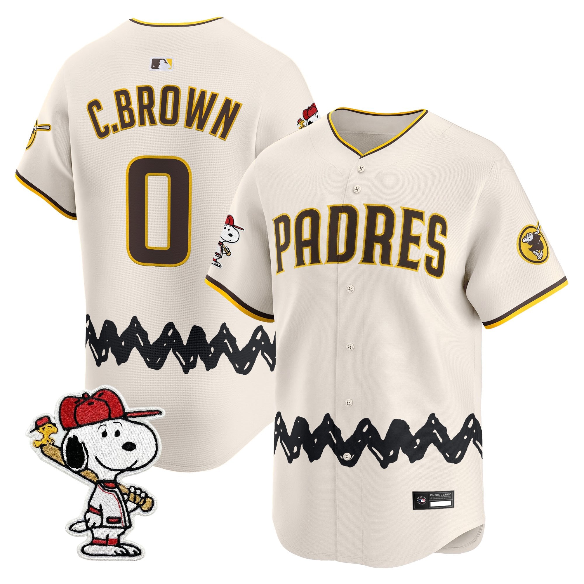 Men's Padres x Peanuts Vapor Premier Limited Jersey - Stitched