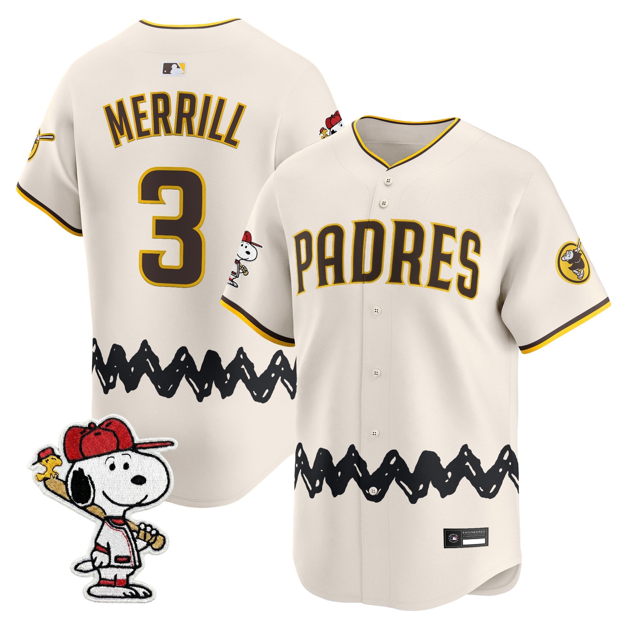 Men's Padres x Peanuts Vapor Premier Limited Jersey - Stitched