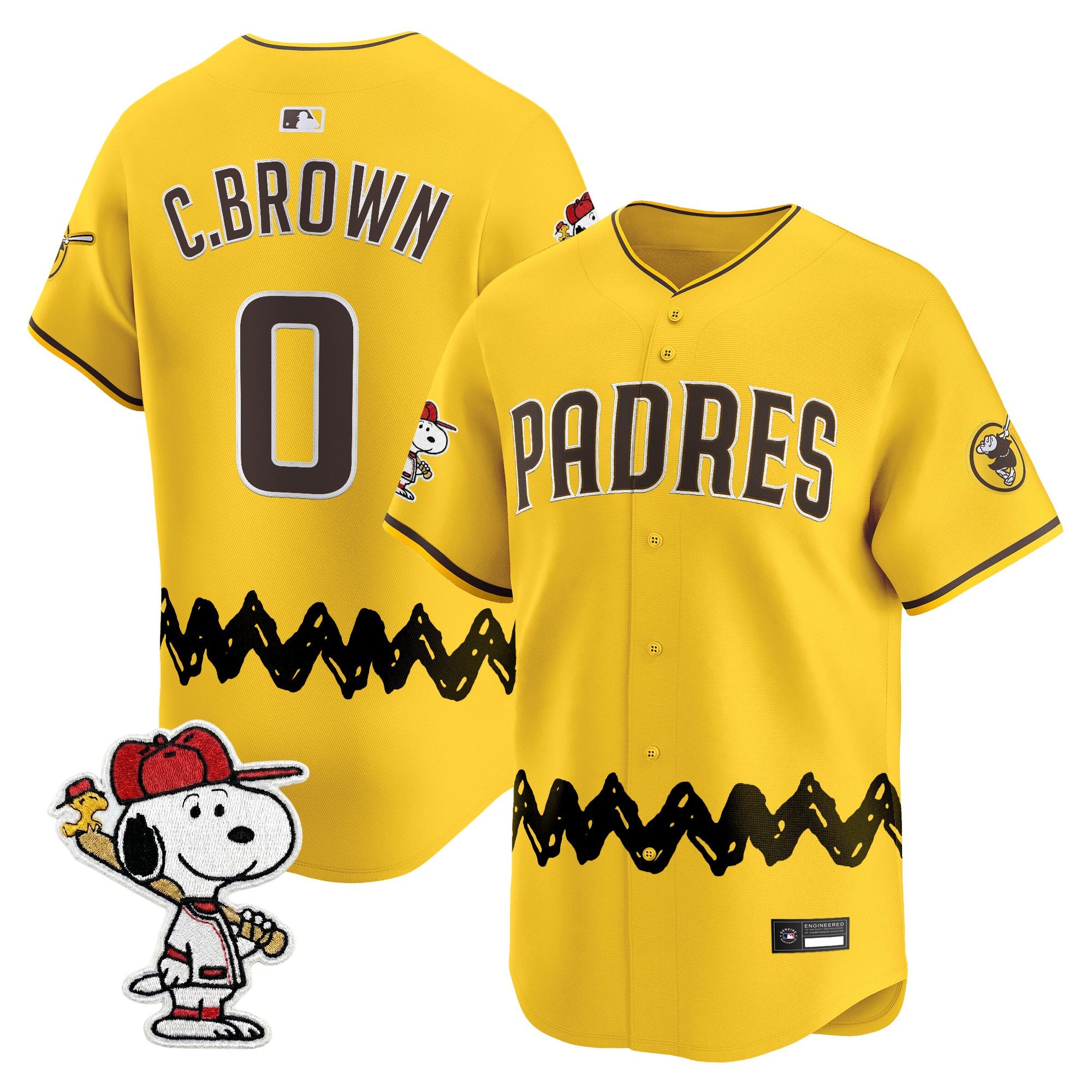 Men's Padres x Peanuts Vapor Premier Limited Jersey - Stitched