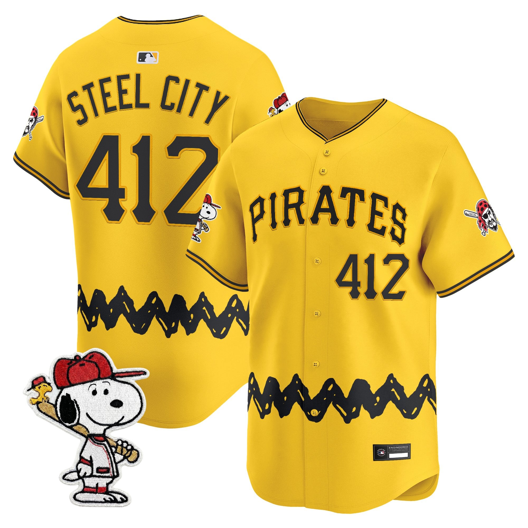 Men's Pittsburgh Pirates x Peanuts Vapor Premier Limited Jersey - Stitched