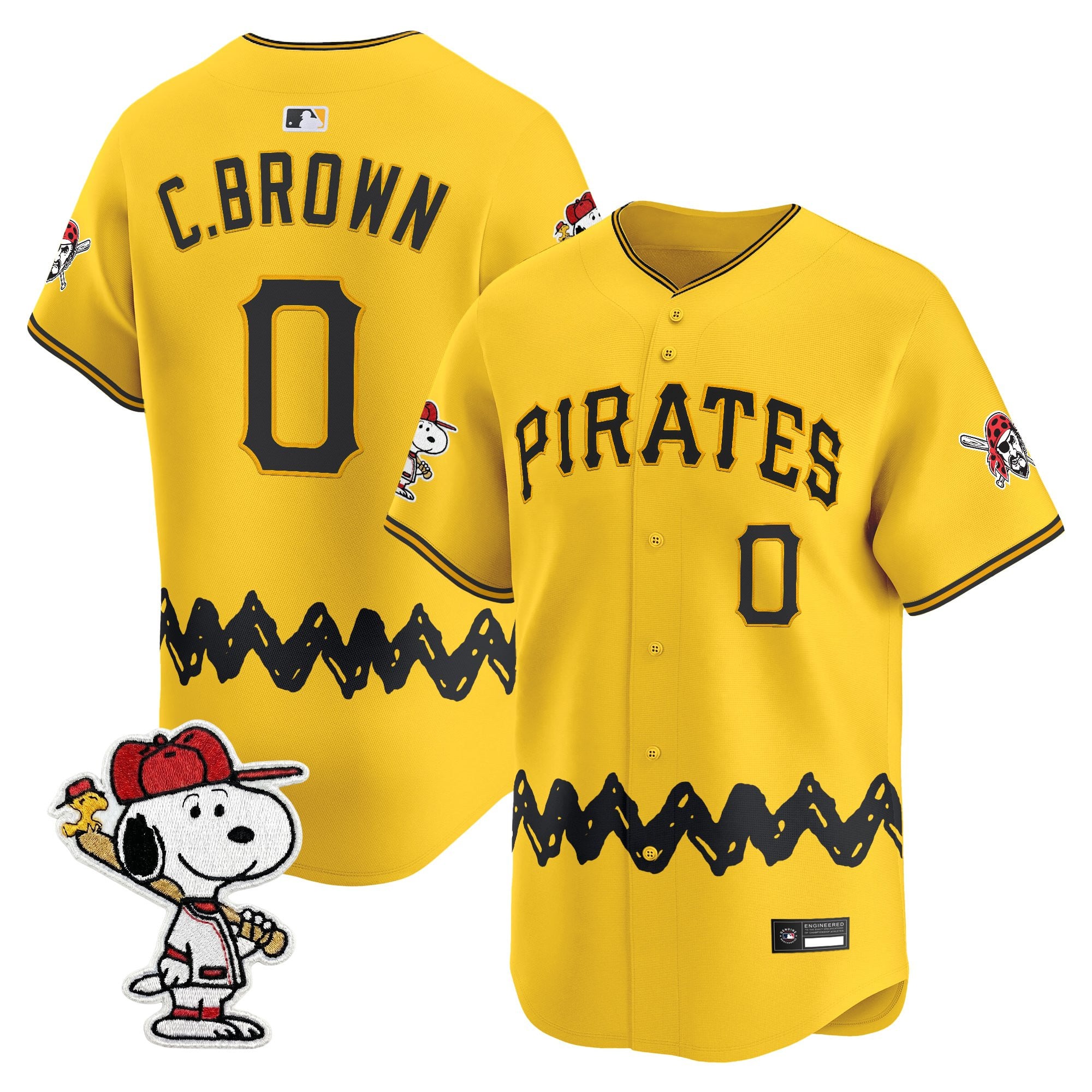 Men's Pittsburgh Pirates x Peanuts Vapor Premier Limited Jersey - Stitched