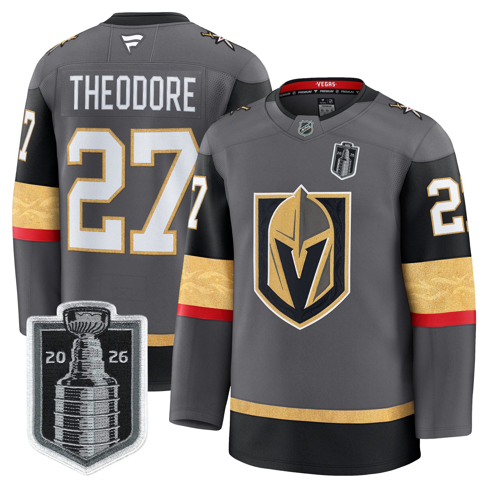 Men's Vegas Golden Knights 2026 Stanley Cup Patch Premium Jersey - All Stitched