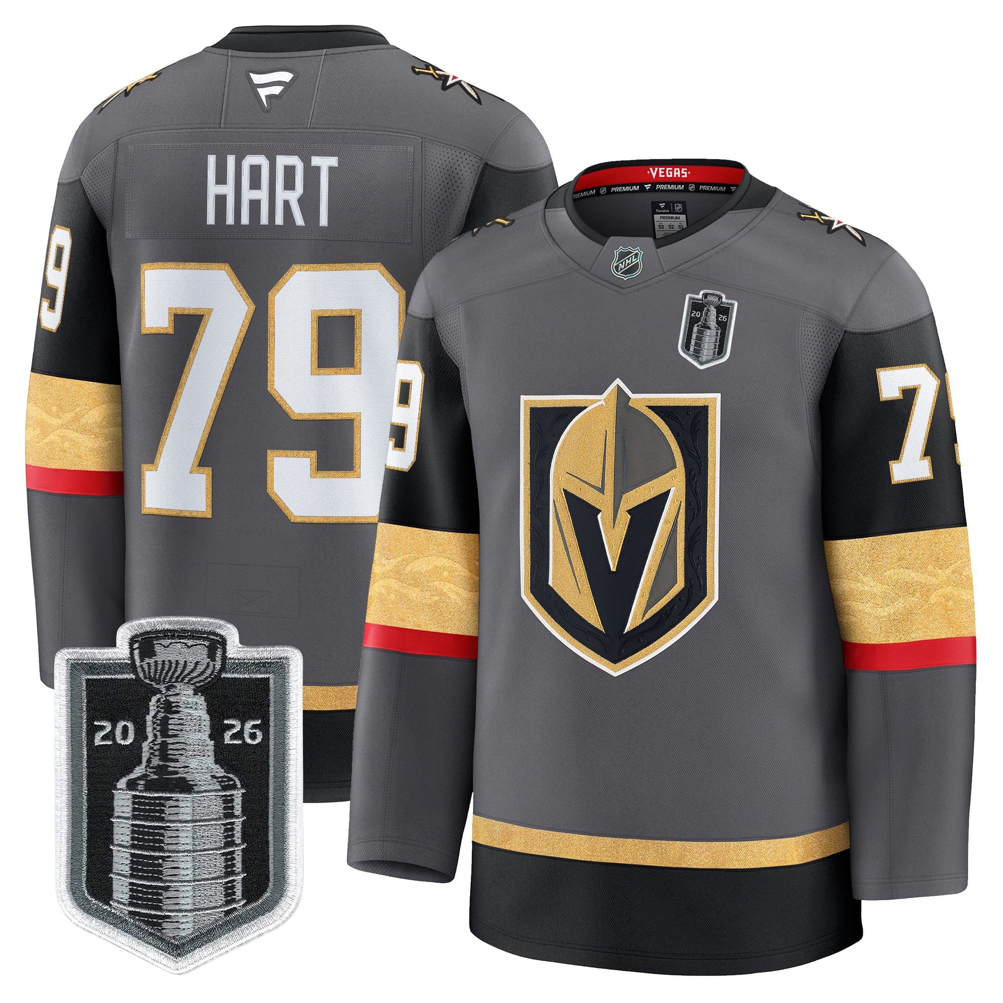 Men's Vegas Golden Knights 2026 Stanley Cup Patch Premium Jersey - All Stitched