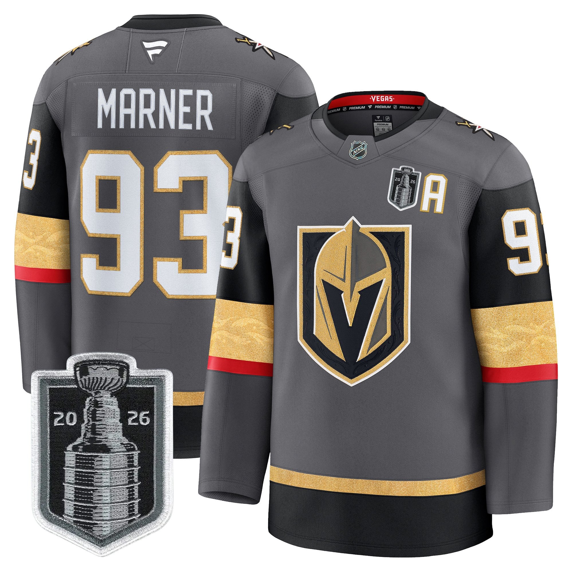 Men's Vegas Golden Knights 2026 Stanley Cup Patch Premium Jersey - All Stitched