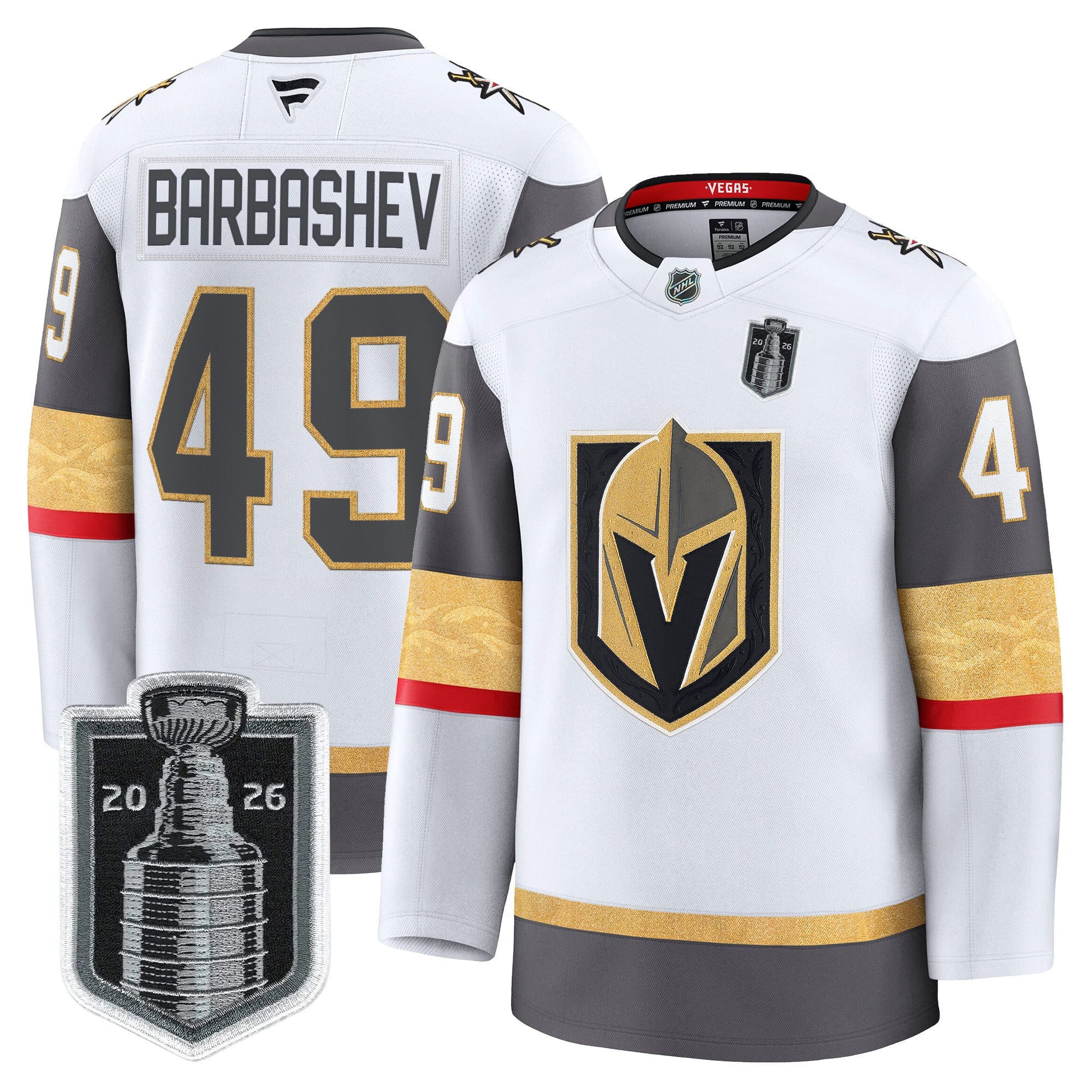 Men's Vegas Golden Knights 2026 Stanley Cup Patch Premium Jersey - All Stitched