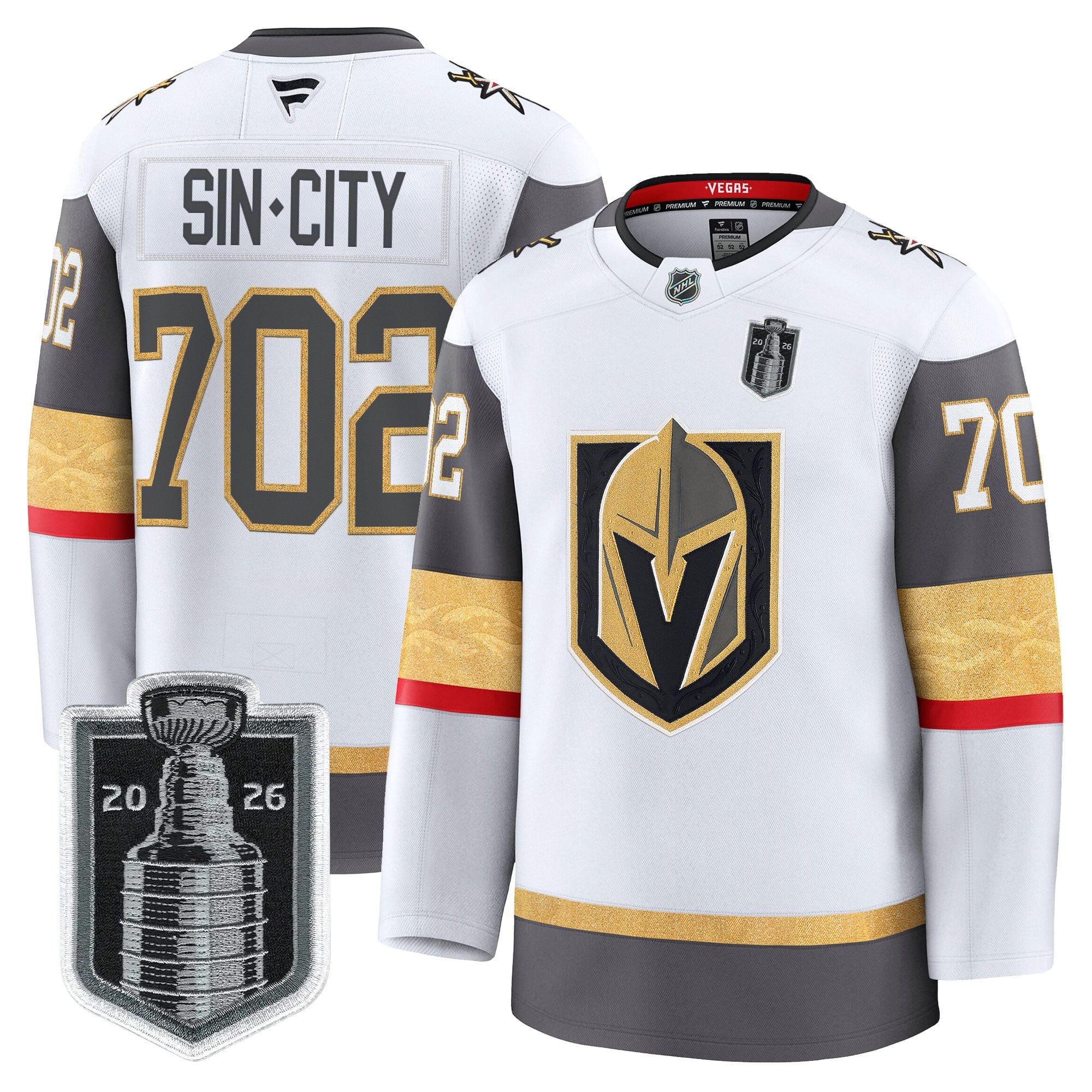 Men's Vegas Golden Knights 2026 Stanley Cup Patch Premium Jersey - All Stitched