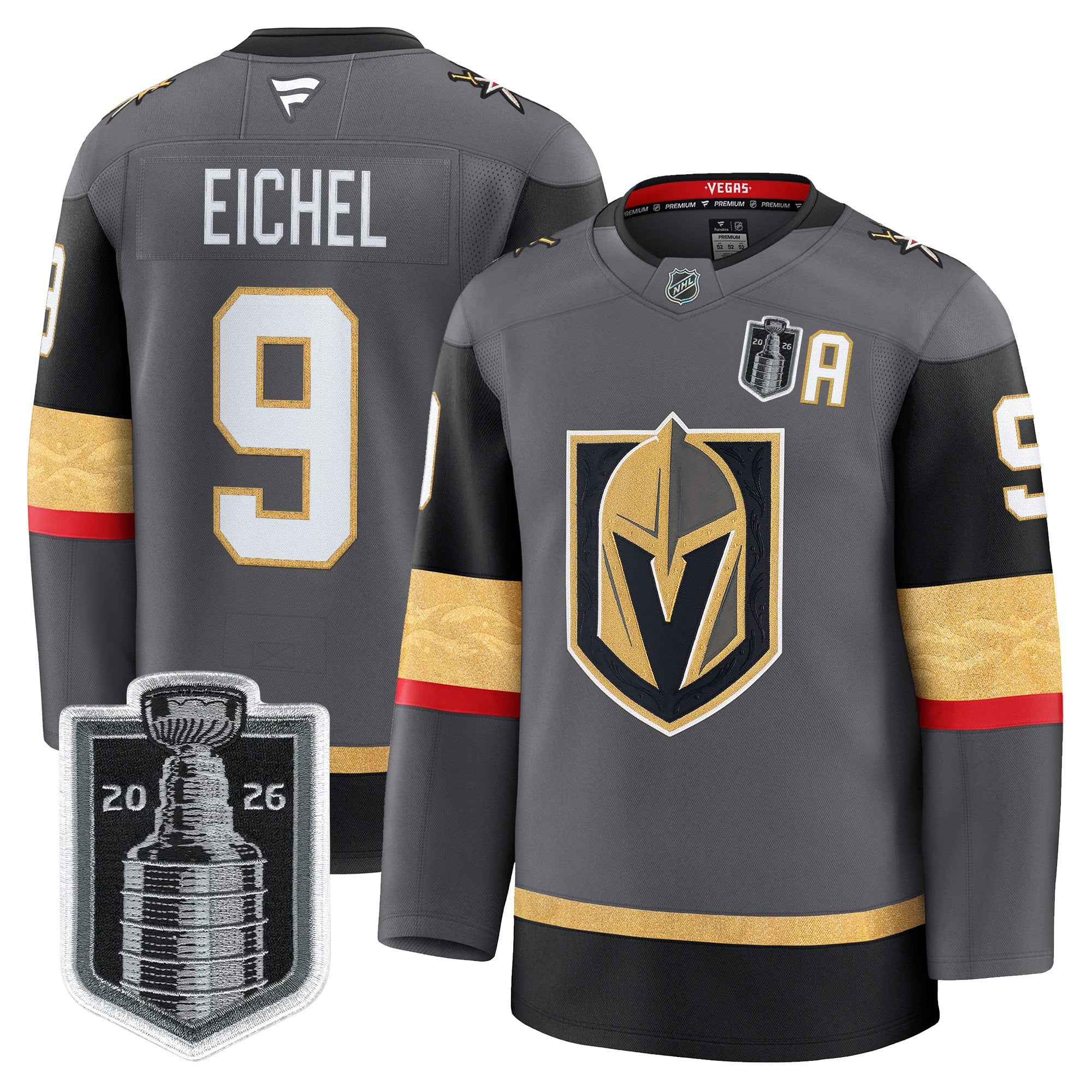 Men's Vegas Golden Knights 2026 Stanley Cup Patch Premium Jersey - All Stitched