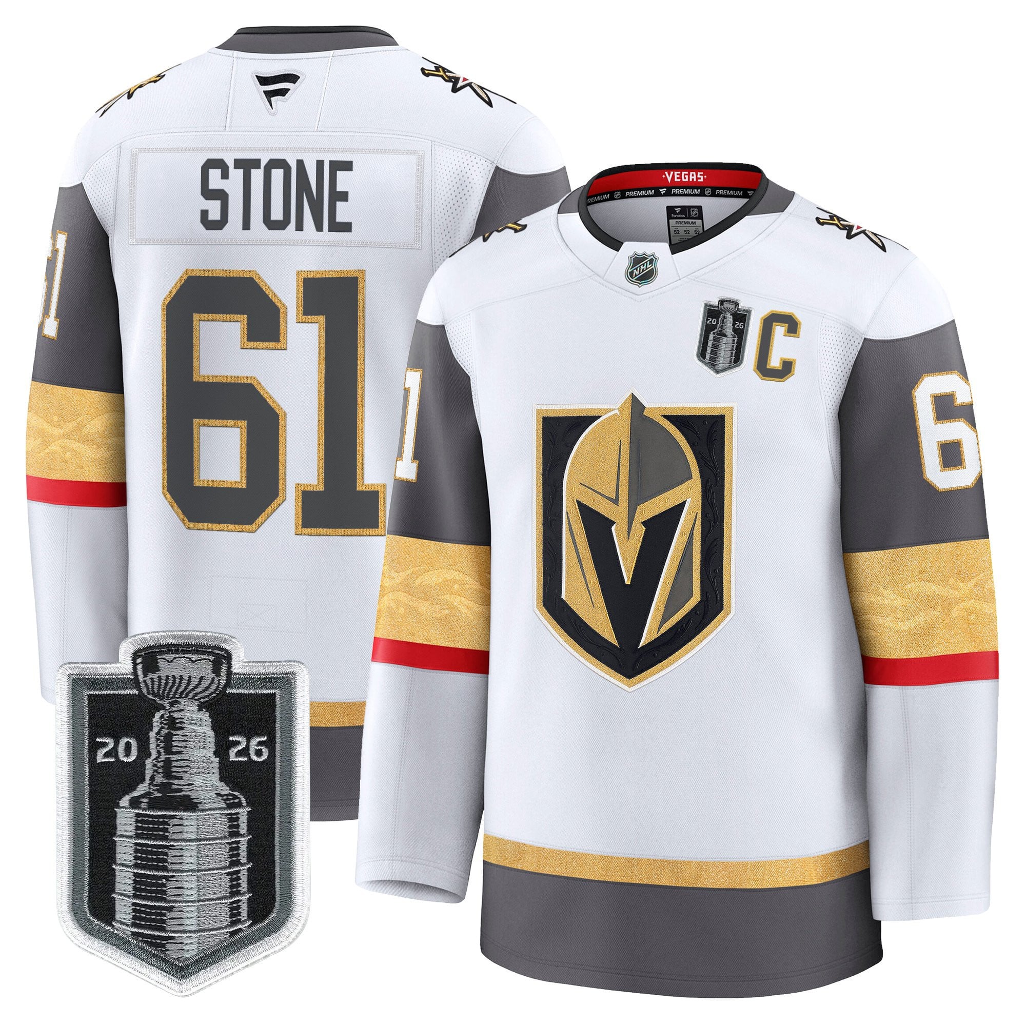 Men's Vegas Golden Knights 2026 Stanley Cup Patch Premium Jersey - All Stitched