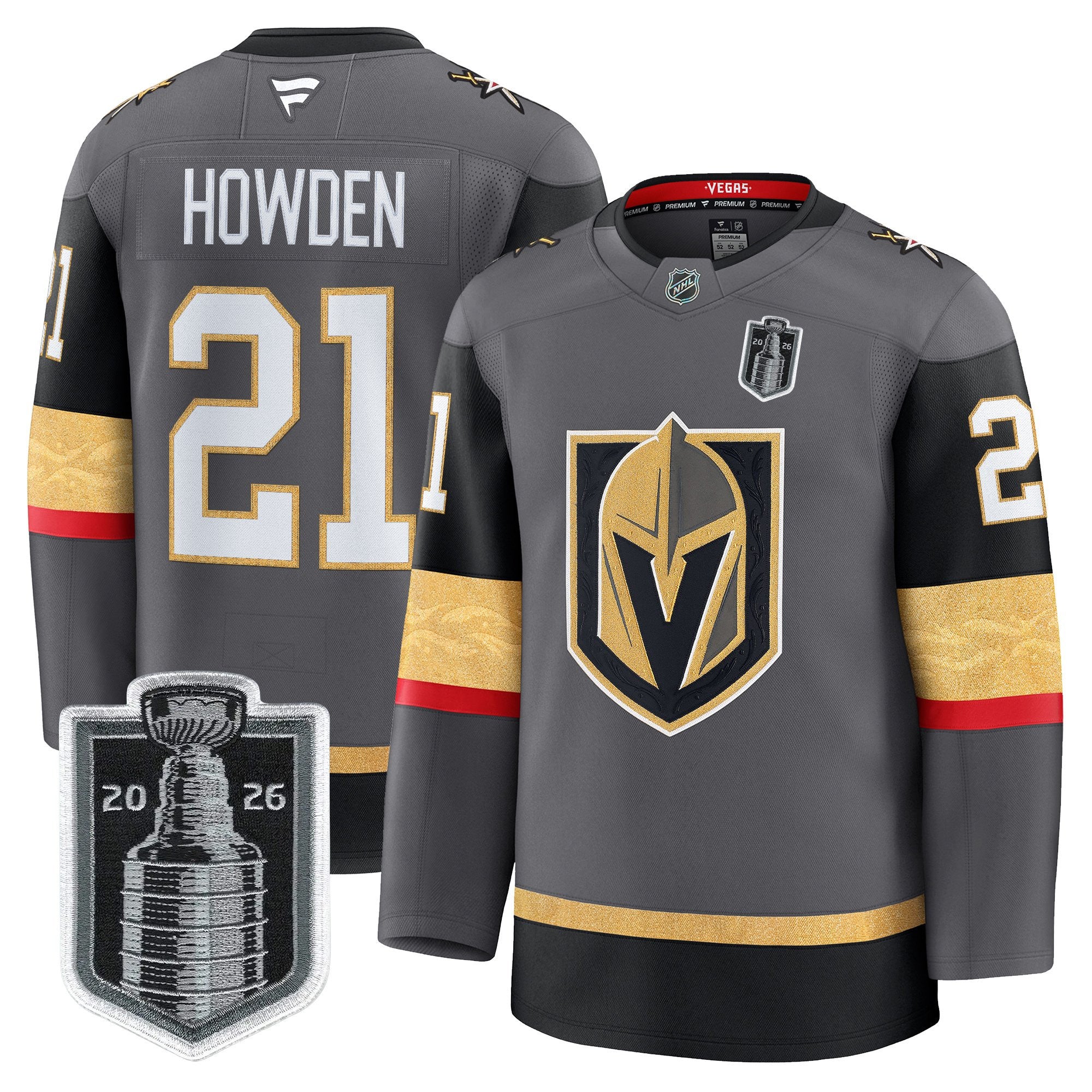 Men's Vegas Golden Knights 2026 Stanley Cup Patch Premium Jersey - All Stitched