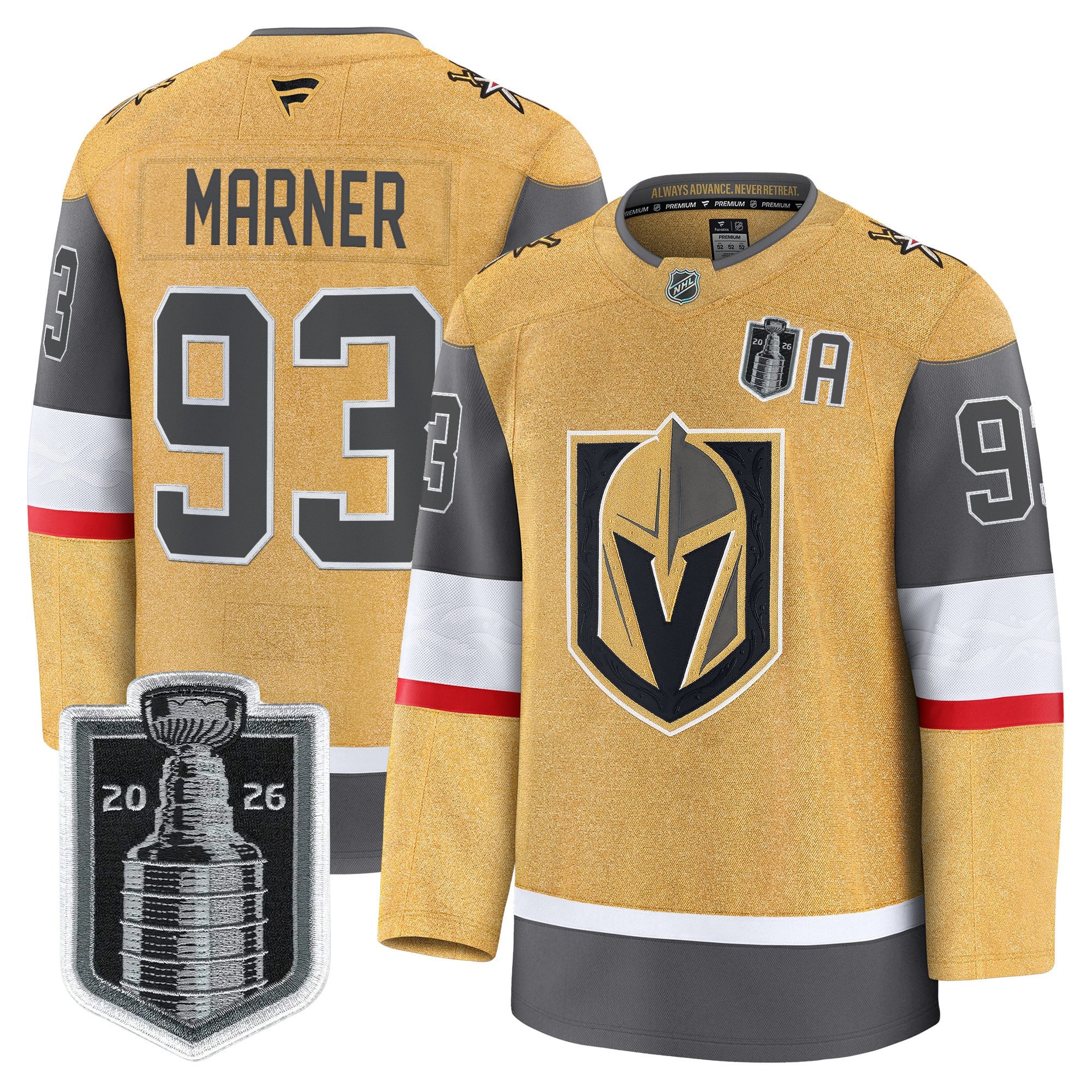 Men's Vegas Golden Knights 2026 Stanley Cup Patch Premium Jersey - All Stitched