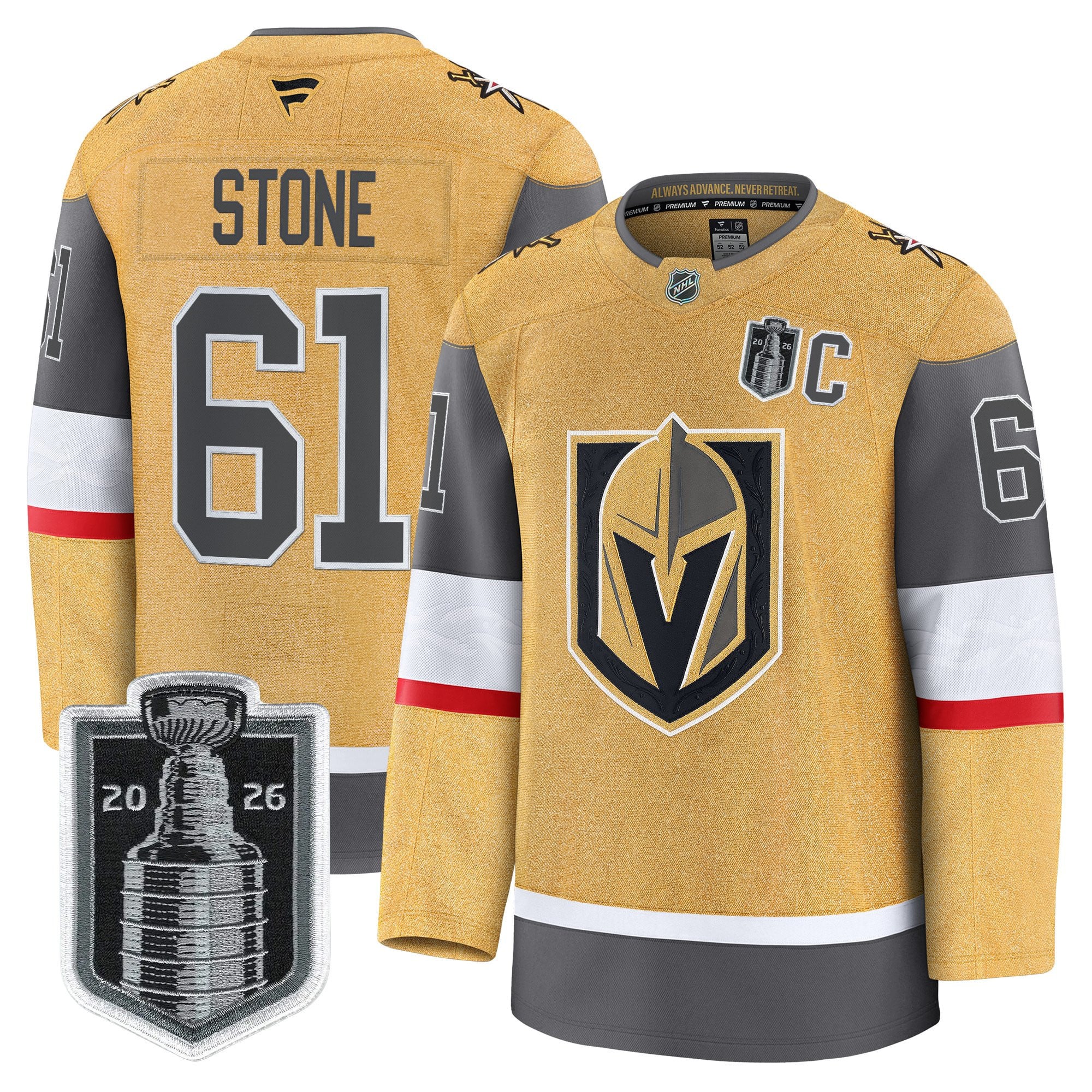 Men's Vegas Golden Knights 2026 Stanley Cup Patch Premium Jersey - All Stitched