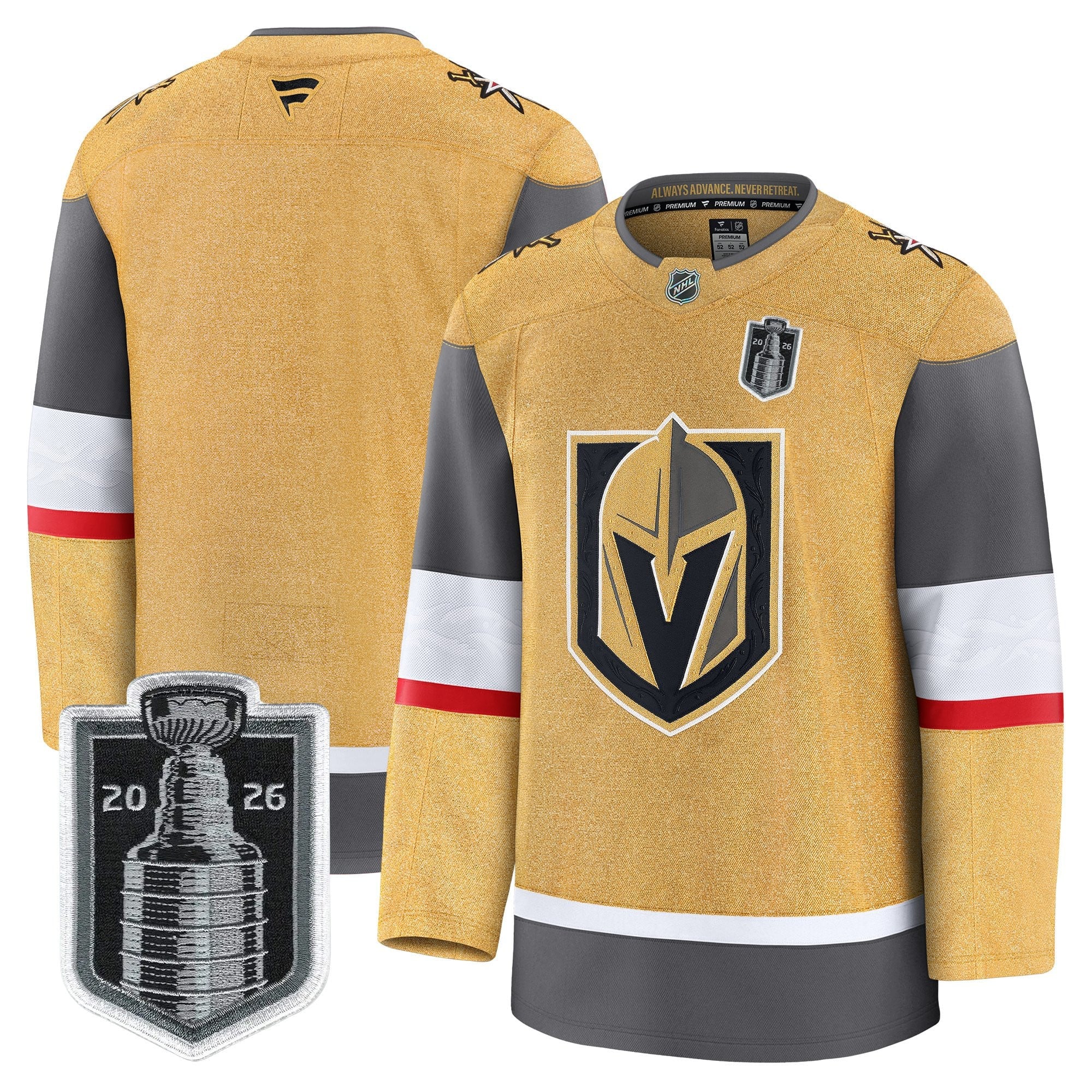 Men's Vegas Golden Knights 2026 Stanley Cup Patch Premium Jersey - All Stitched