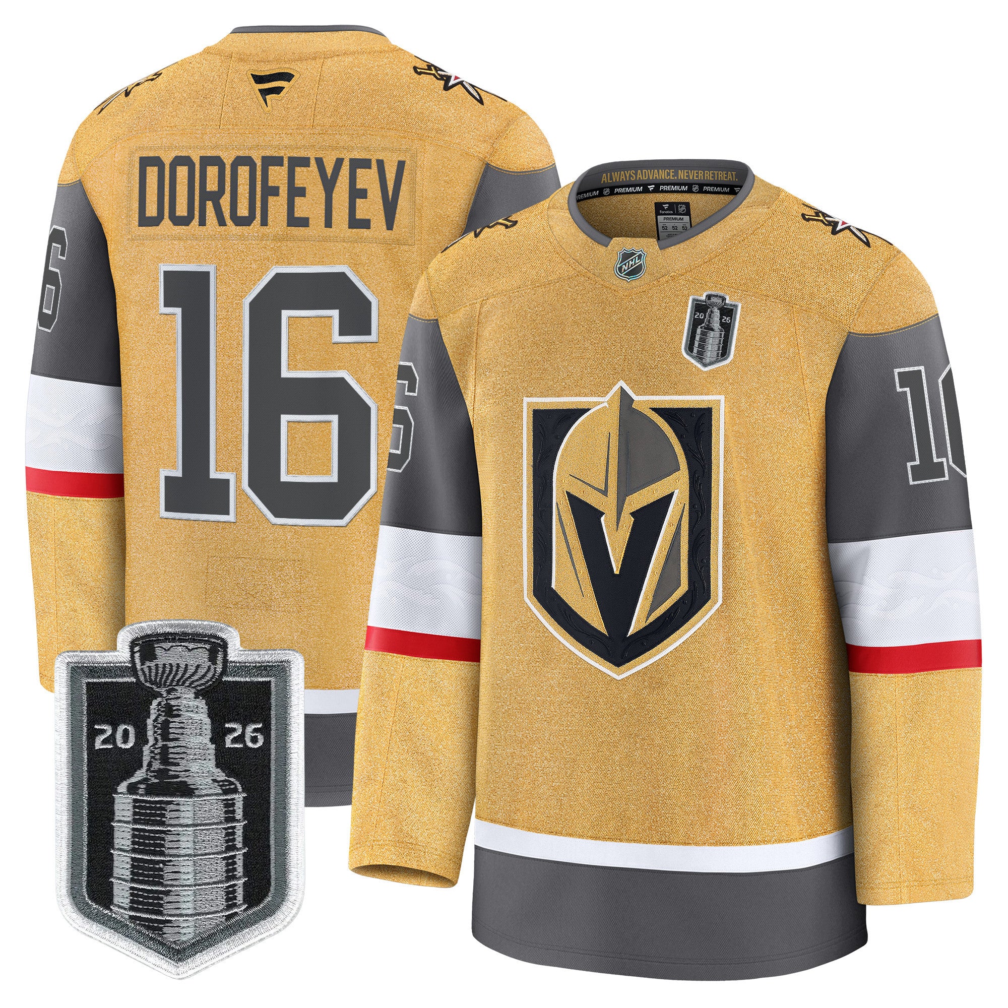 Men's Vegas Golden Knights 2026 Stanley Cup Patch Premium Jersey - All Stitched