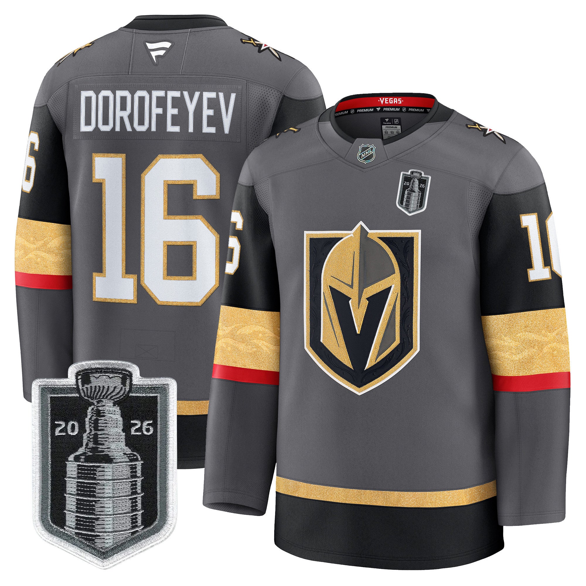 Men's Vegas Golden Knights 2026 Stanley Cup Patch Premium Jersey - All Stitched