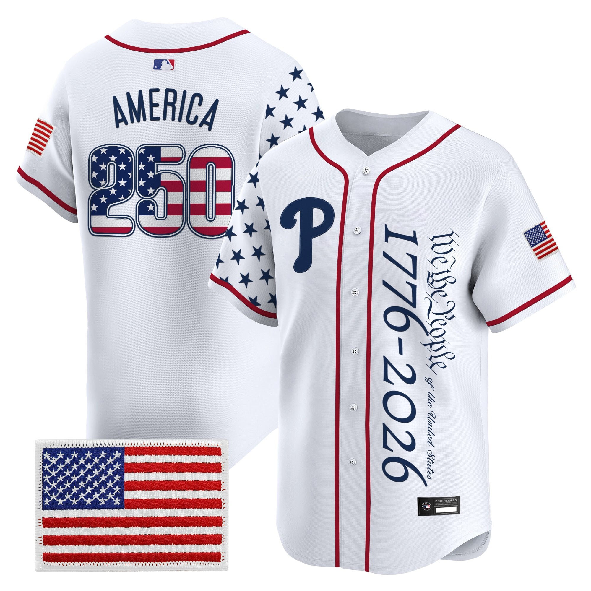 Men's Philadelphia Phillies "America 250 Edition" Vapor Premier Limited Jersey V2 - Stitched