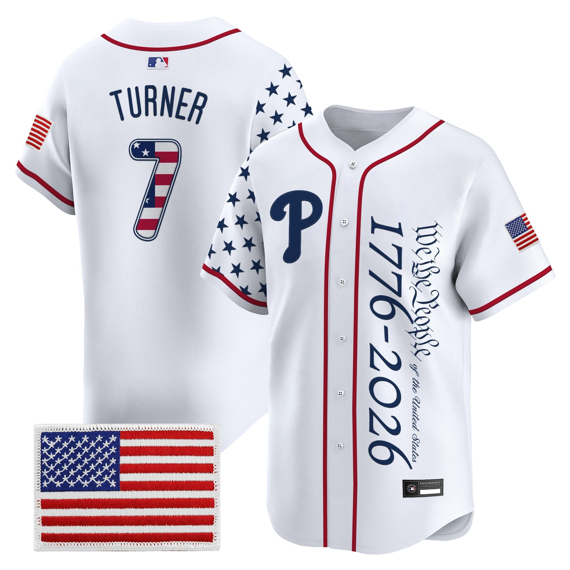 Men's Philadelphia Phillies "America 250 Edition" Vapor Premier Limited Jersey V2 - Stitched