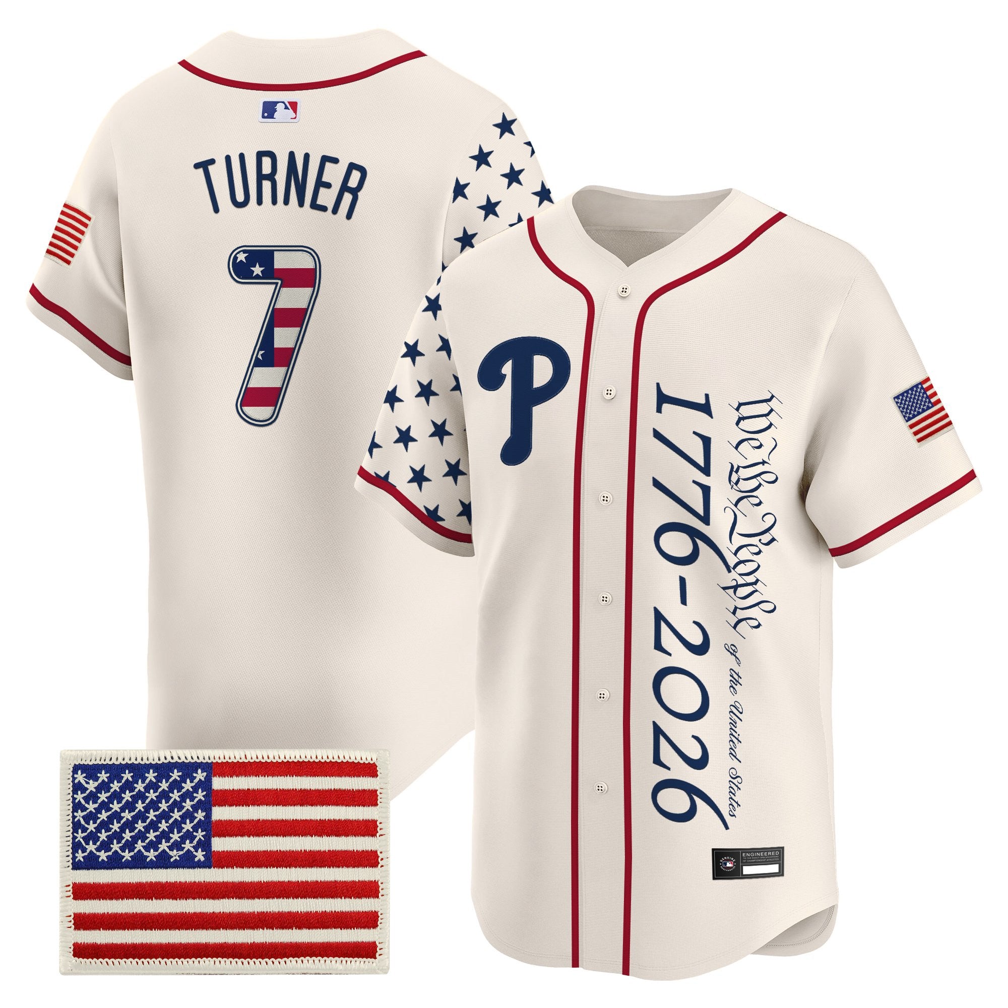 Men's Philadelphia Phillies "America 250 Edition" Vapor Premier Limited Jersey V2 - Stitched