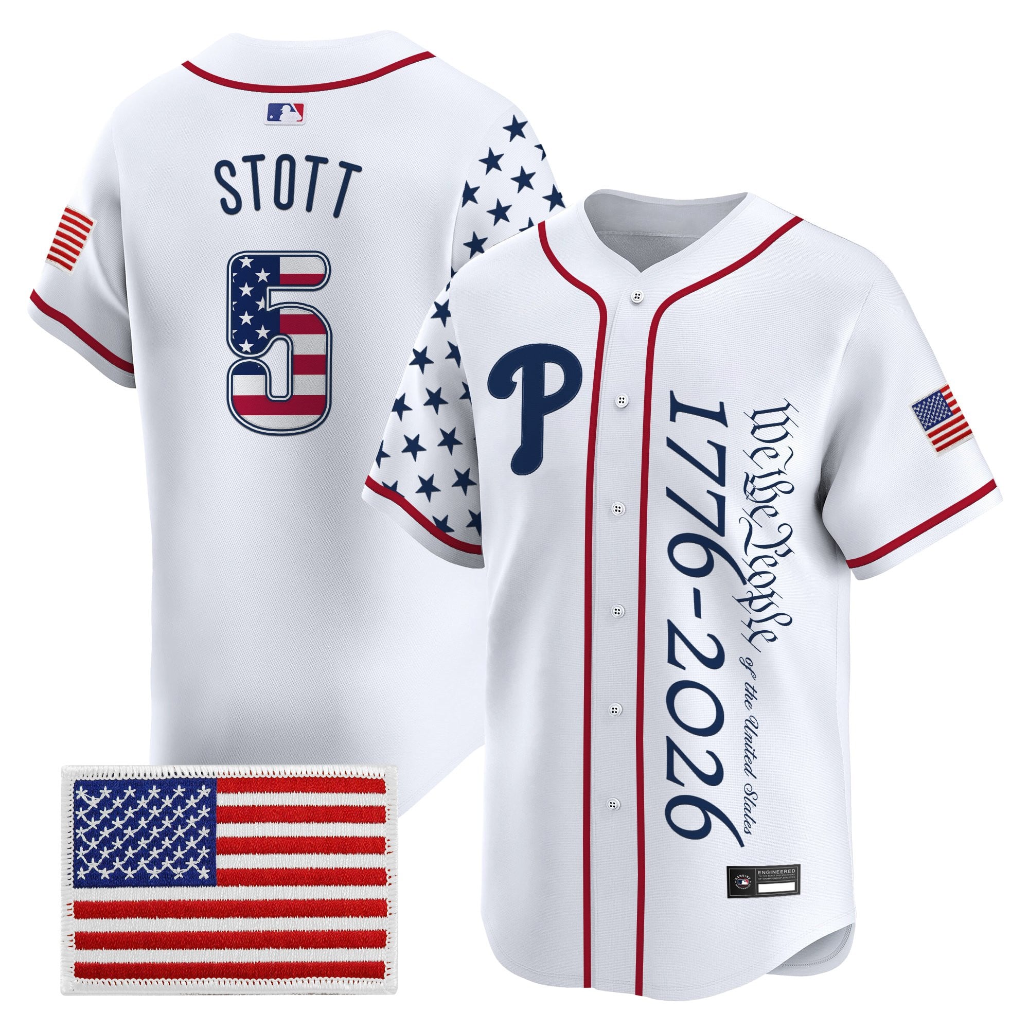 Men's Philadelphia Phillies "America 250 Edition" Vapor Premier Limited Jersey V2 - Stitched
