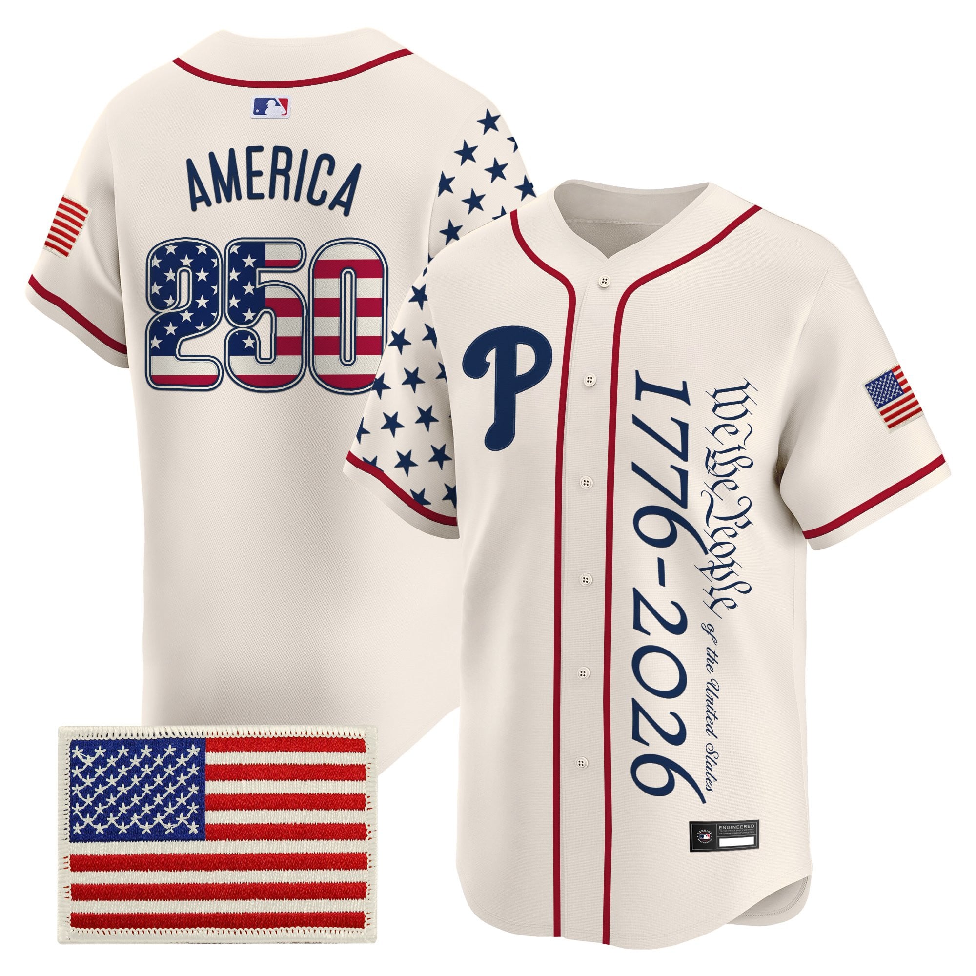 Men's Philadelphia Phillies "America 250 Edition" Vapor Premier Limited Jersey V2 - Stitched