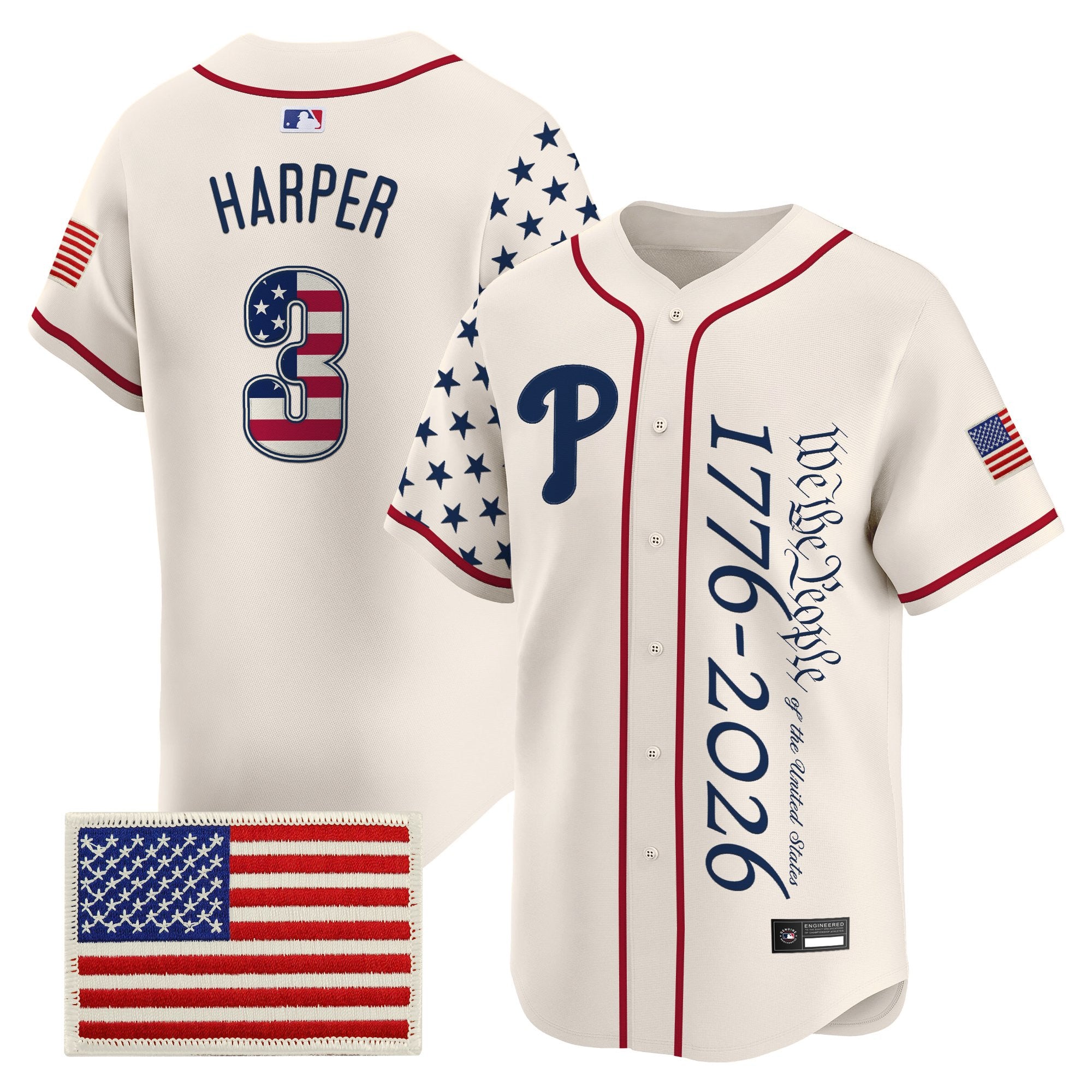 Men's Philadelphia Phillies "America 250 Edition" Vapor Premier Limited Jersey V2 - Stitched