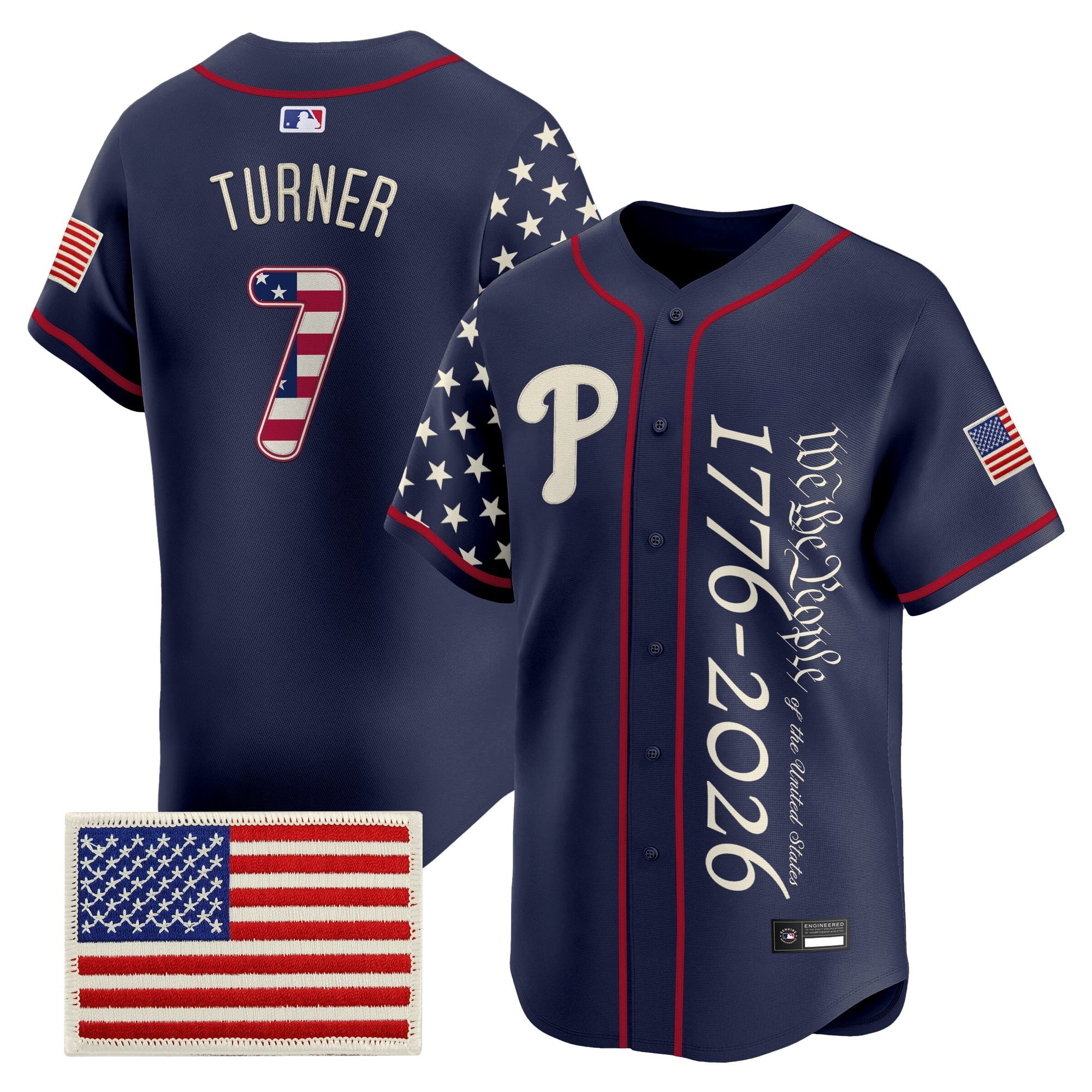Men's Philadelphia Phillies "America 250 Edition" Vapor Premier Limited Jersey V2 - Stitched