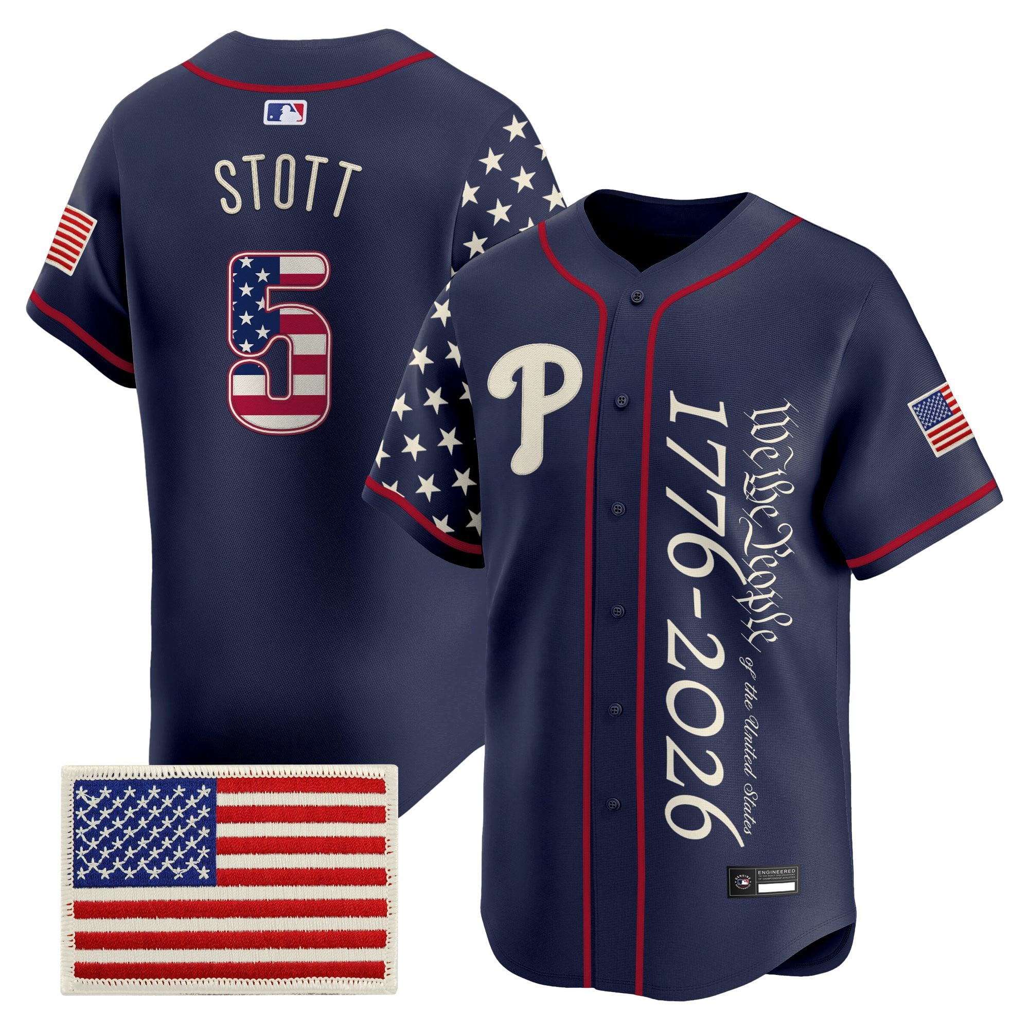 Men's Philadelphia Phillies "America 250 Edition" Vapor Premier Limited Jersey V2 - Stitched