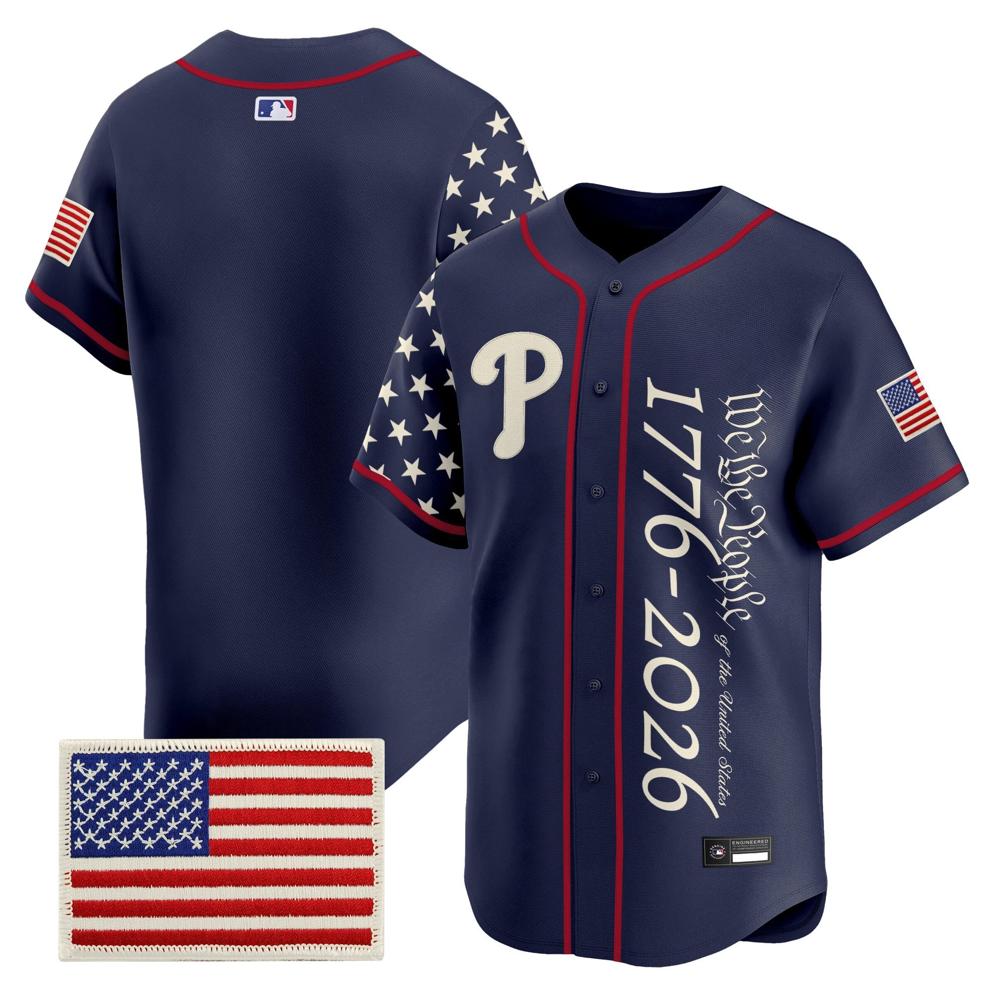 Men's Philadelphia Phillies "America 250 Edition" Vapor Premier Limited Jersey V2 - Stitched