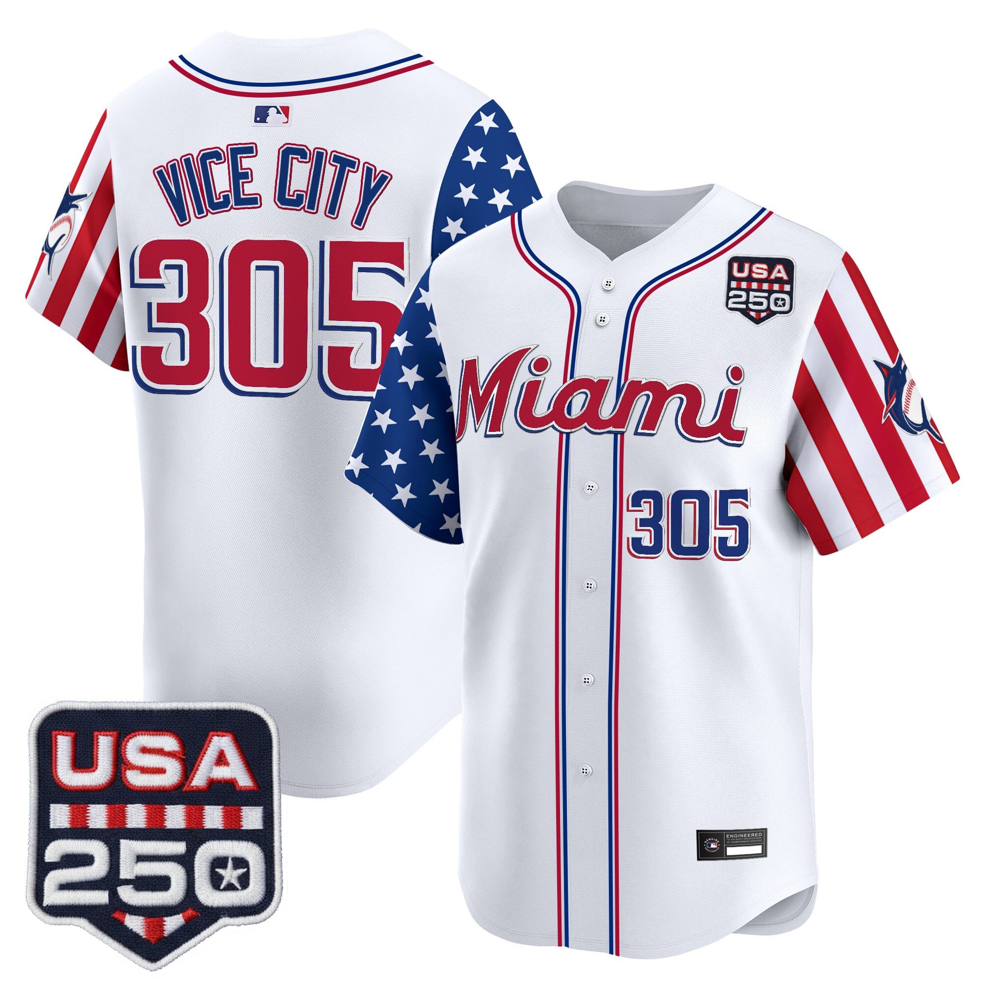 Men's Miami Marlins "America 250 Edition" Vapor Premier Limited Jersey - All Stitched
