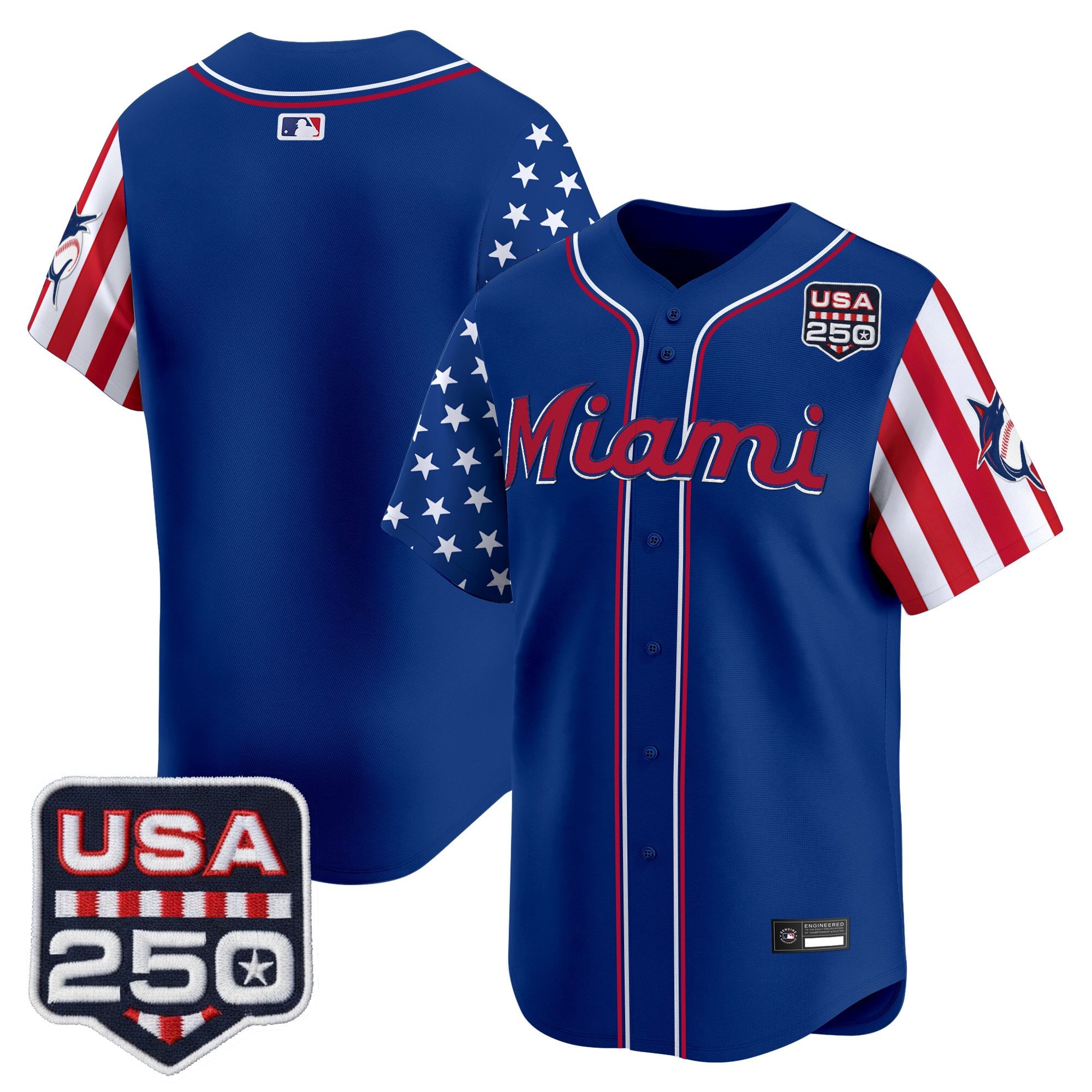 Men's Miami Marlins "America 250 Edition" Vapor Premier Limited Jersey - All Stitched
