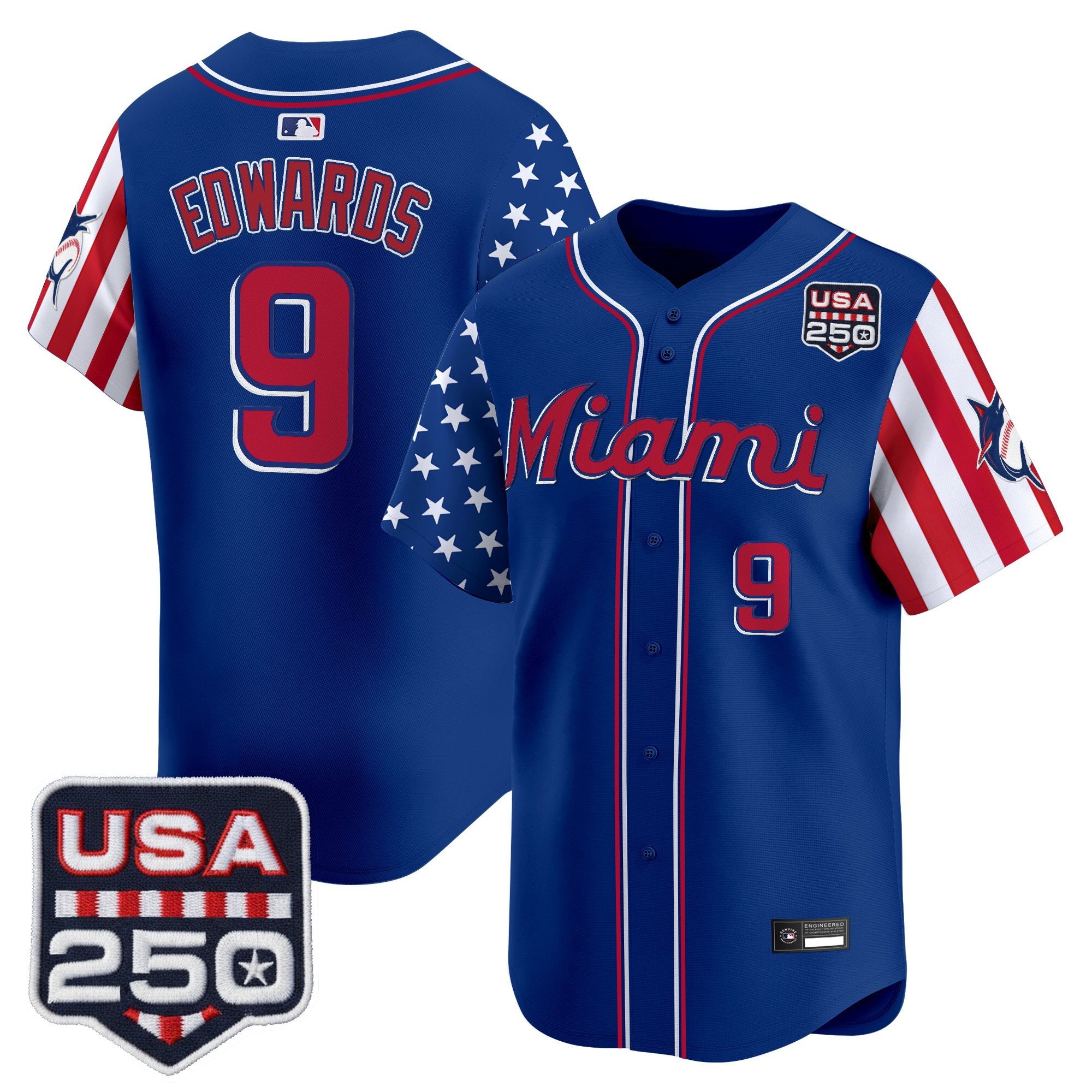 Men's Miami Marlins "America 250 Edition" Vapor Premier Limited Jersey - All Stitched