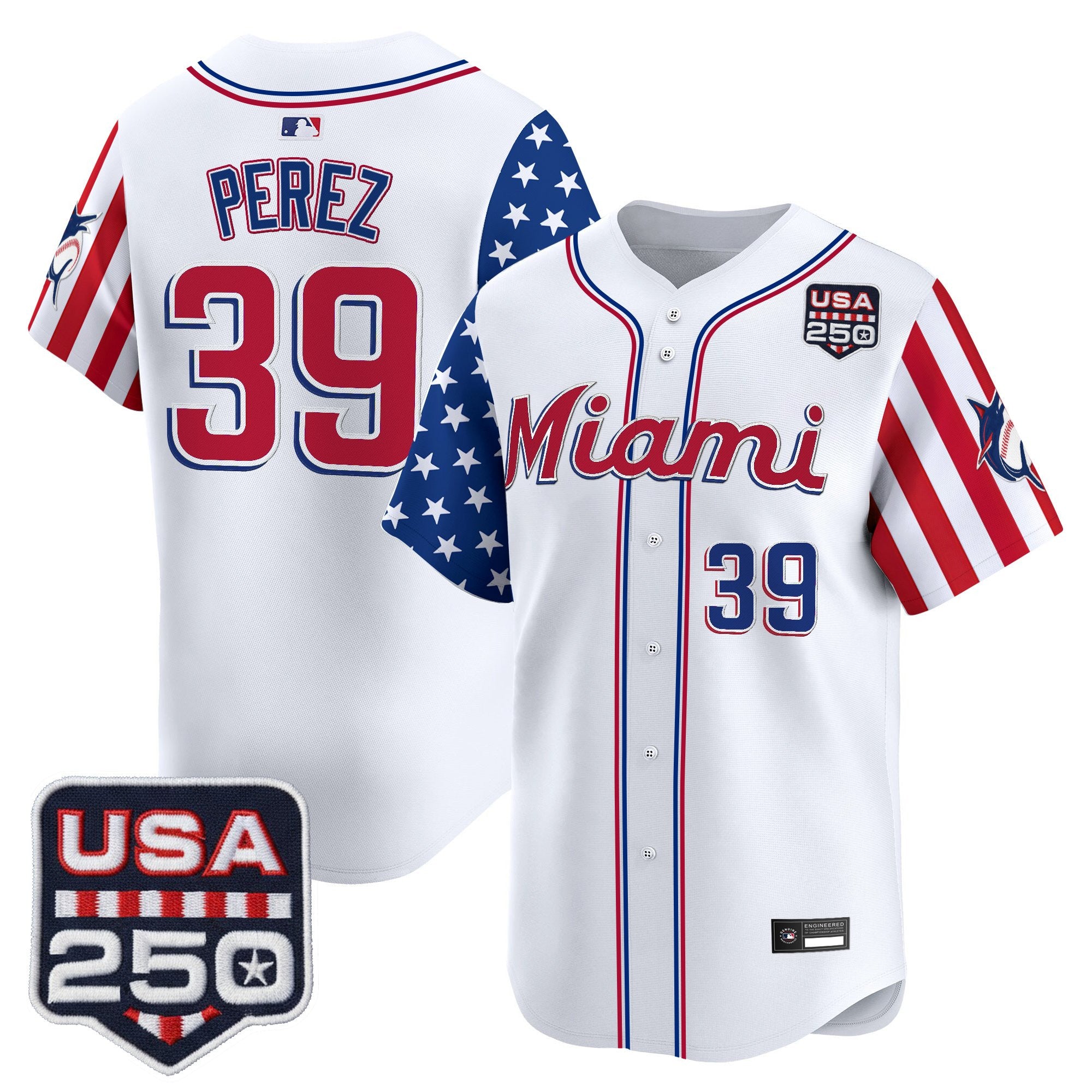 Men's Miami Marlins "America 250 Edition" Vapor Premier Limited Jersey - All Stitched
