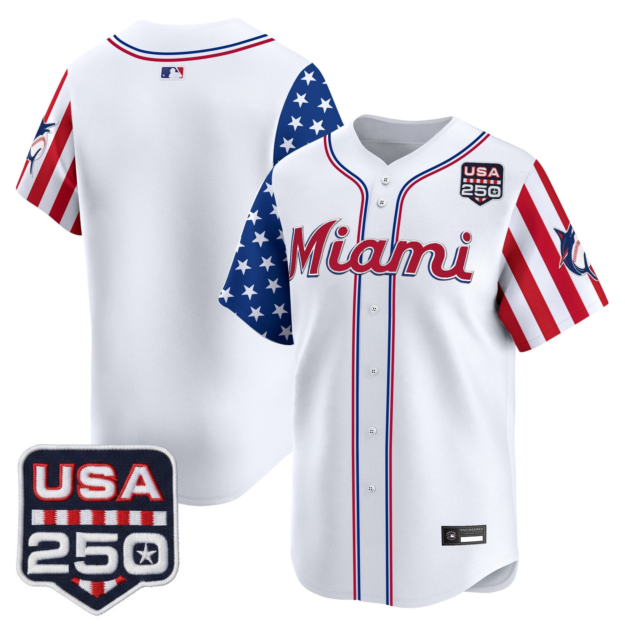 Men's Miami Marlins "America 250 Edition" Vapor Premier Limited Jersey - All Stitched