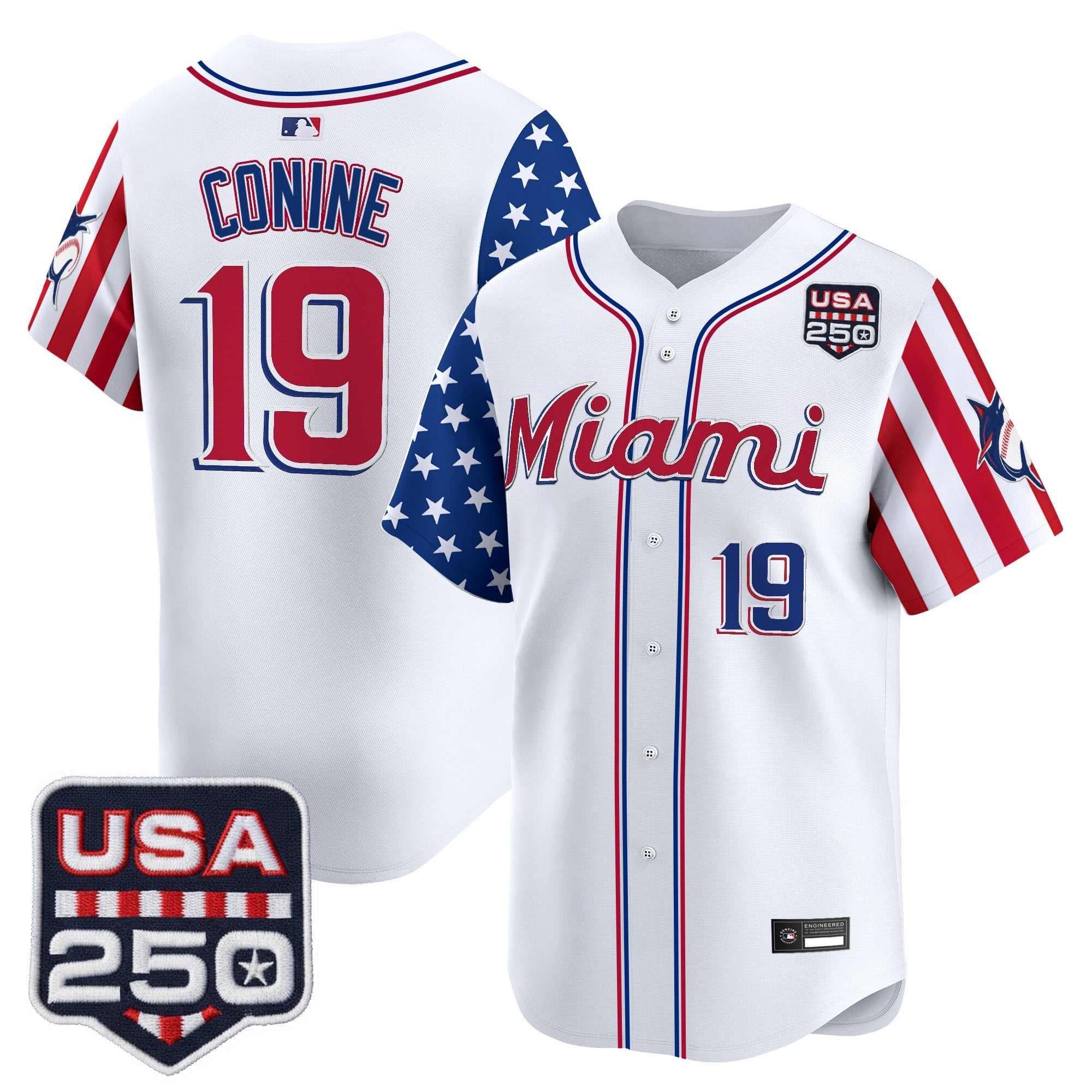 Men's Miami Marlins "America 250 Edition" Vapor Premier Limited Jersey - All Stitched