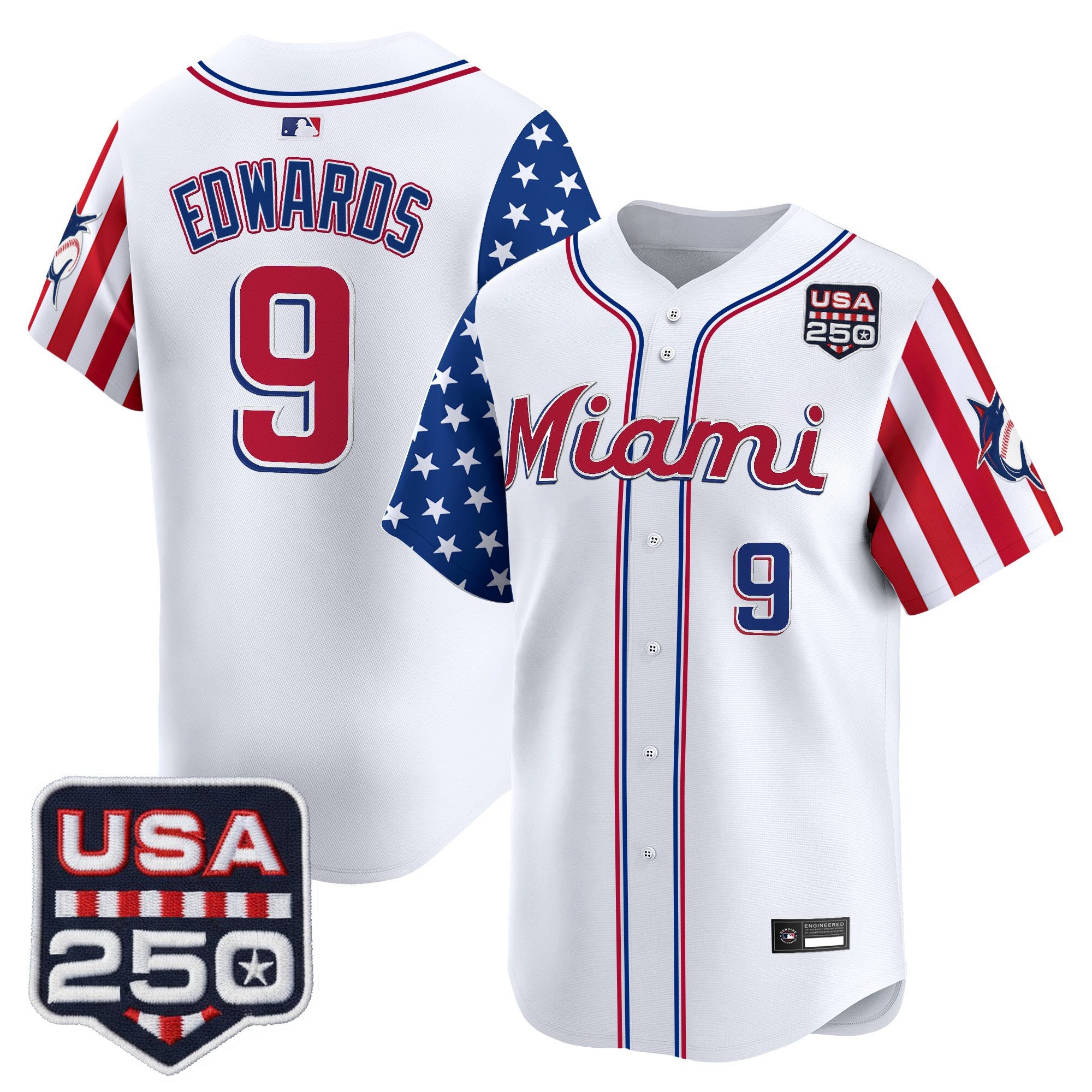 Men's Miami Marlins "America 250 Edition" Vapor Premier Limited Jersey - All Stitched
