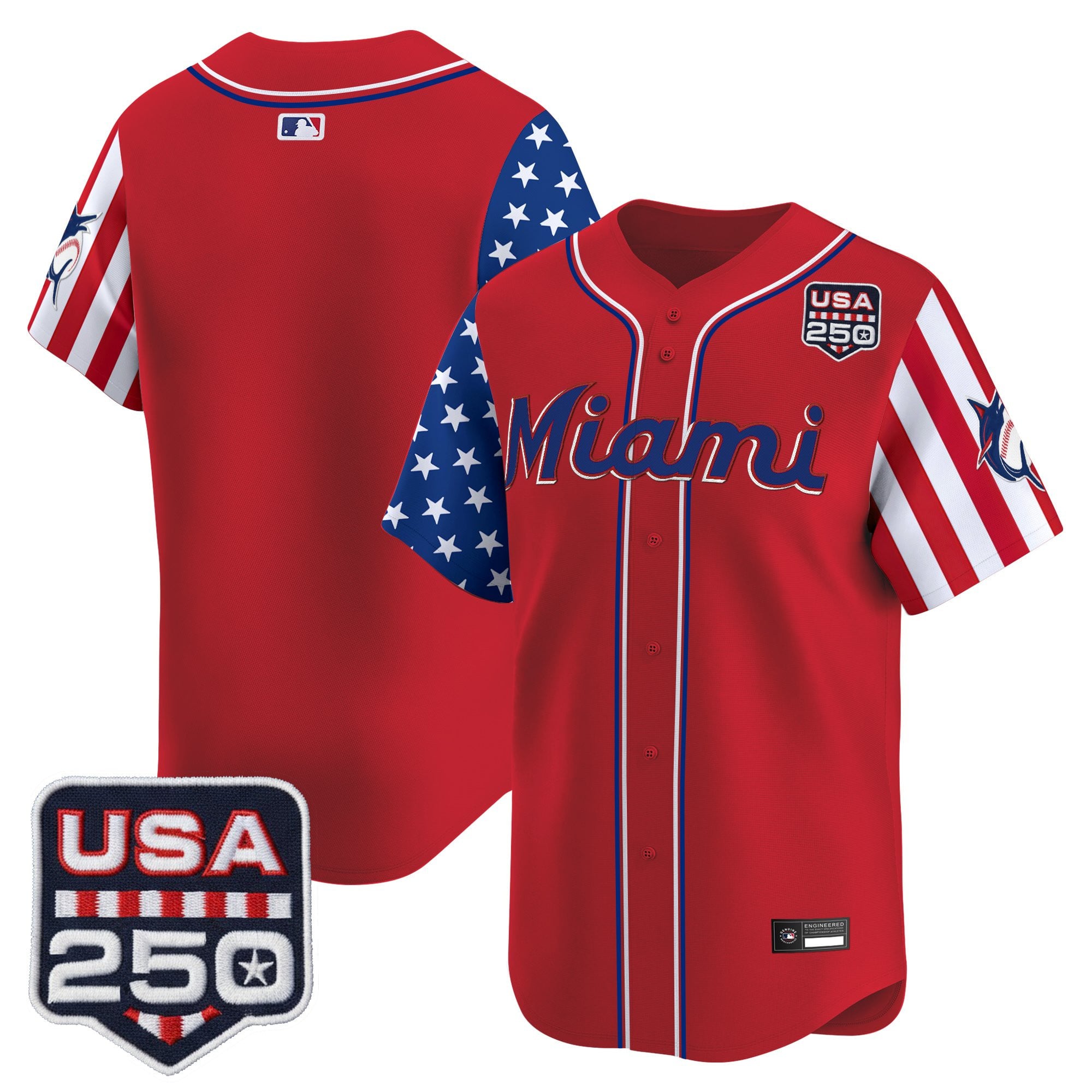 Men's Miami Marlins "America 250 Edition" Vapor Premier Limited Jersey - All Stitched