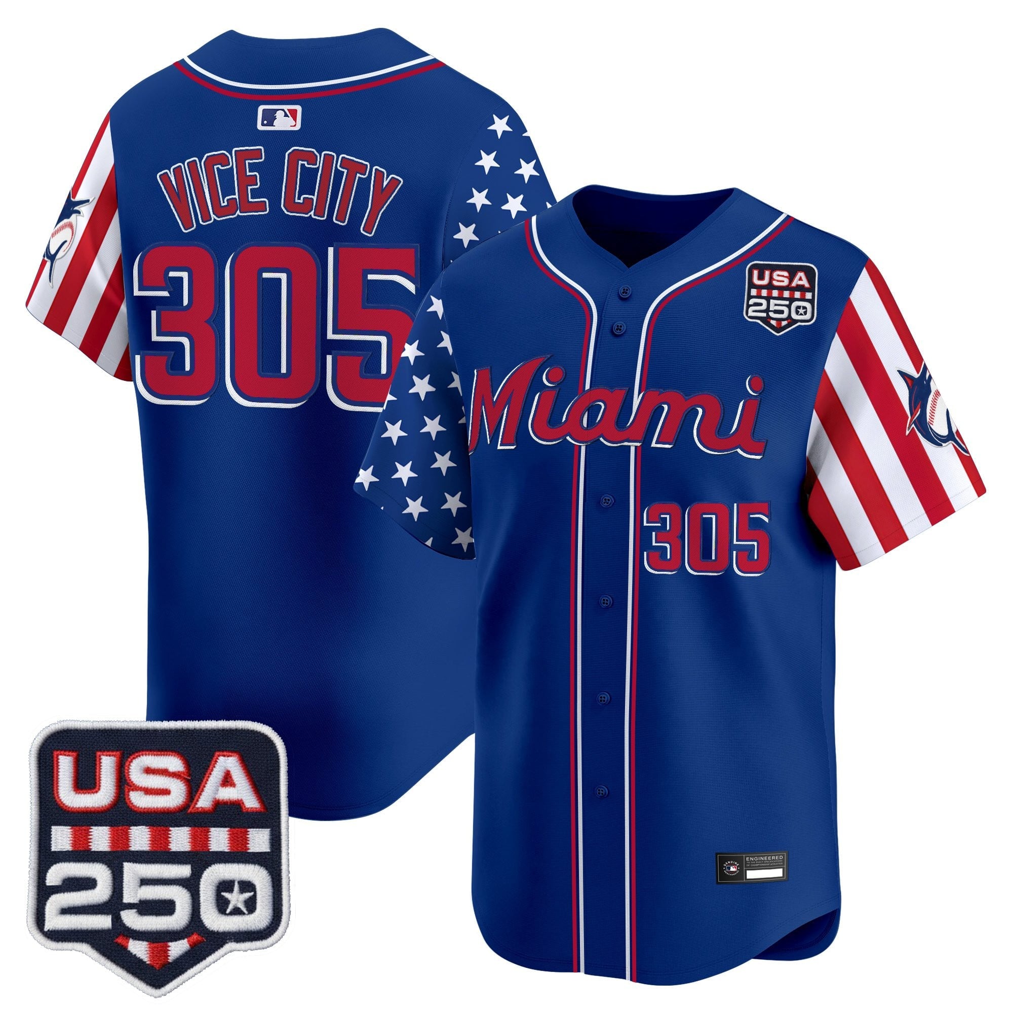 Men's Miami Marlins "America 250 Edition" Vapor Premier Limited Jersey - All Stitched
