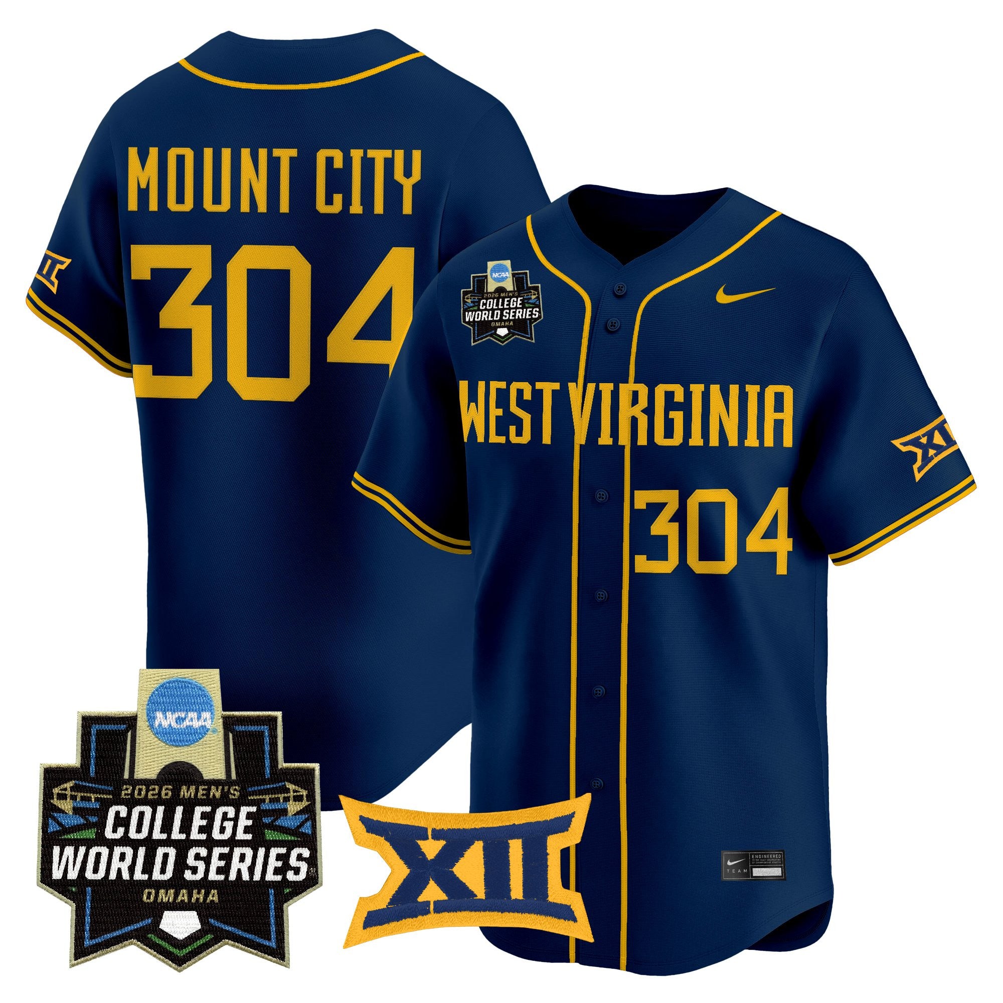 Men's West Virginia Mountaineers 2026 World Series Vapor Premier Limited Jersey V2 - All Stitched
