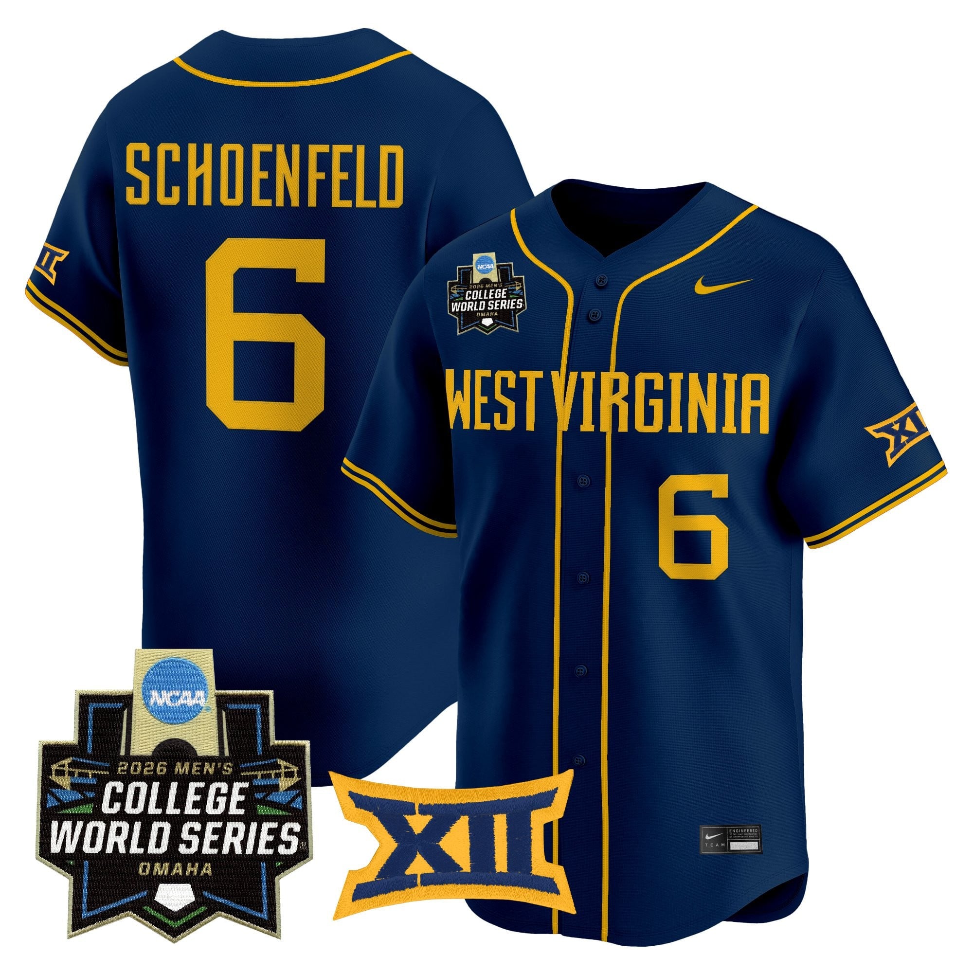 Men's West Virginia Mountaineers 2026 World Series Vapor Premier Limited Jersey V2 - All Stitched