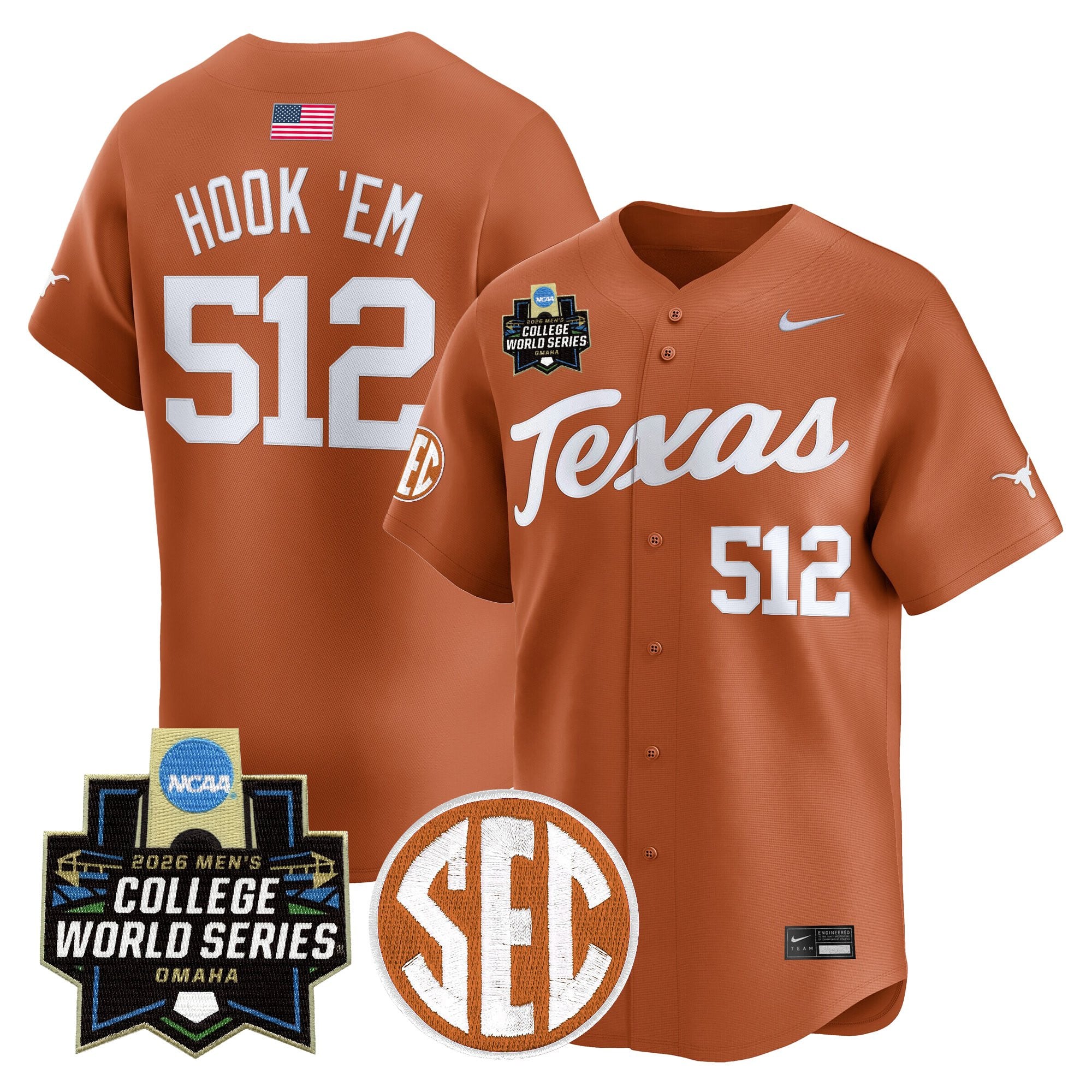 Men's Texas Longhorns 2026 World Series Vapor Premier Limited Jersey V2 - All Stitched
