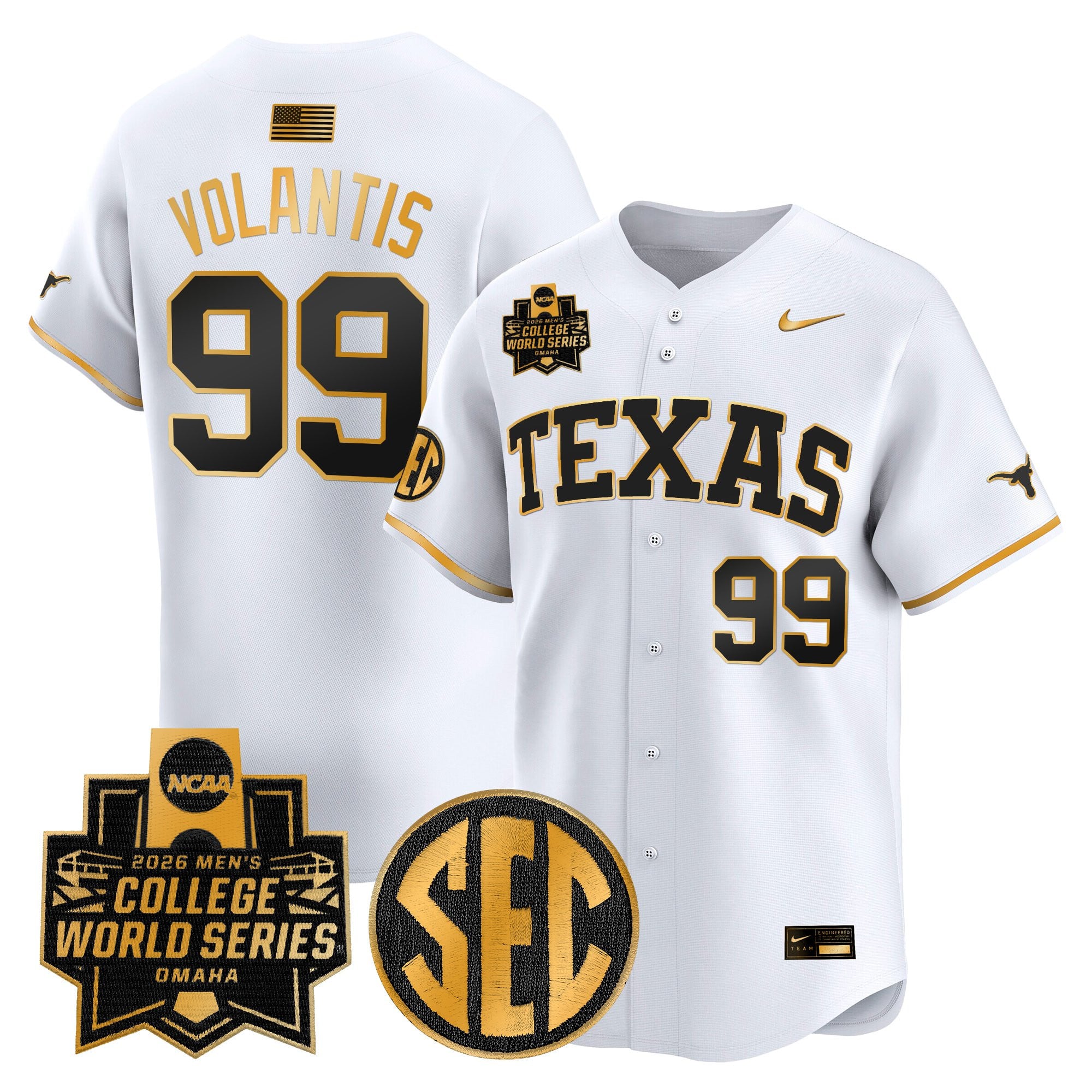 Men's Texas Longhorns 2026 World Series Vapor Premier Limited Jersey V2 - All Stitched