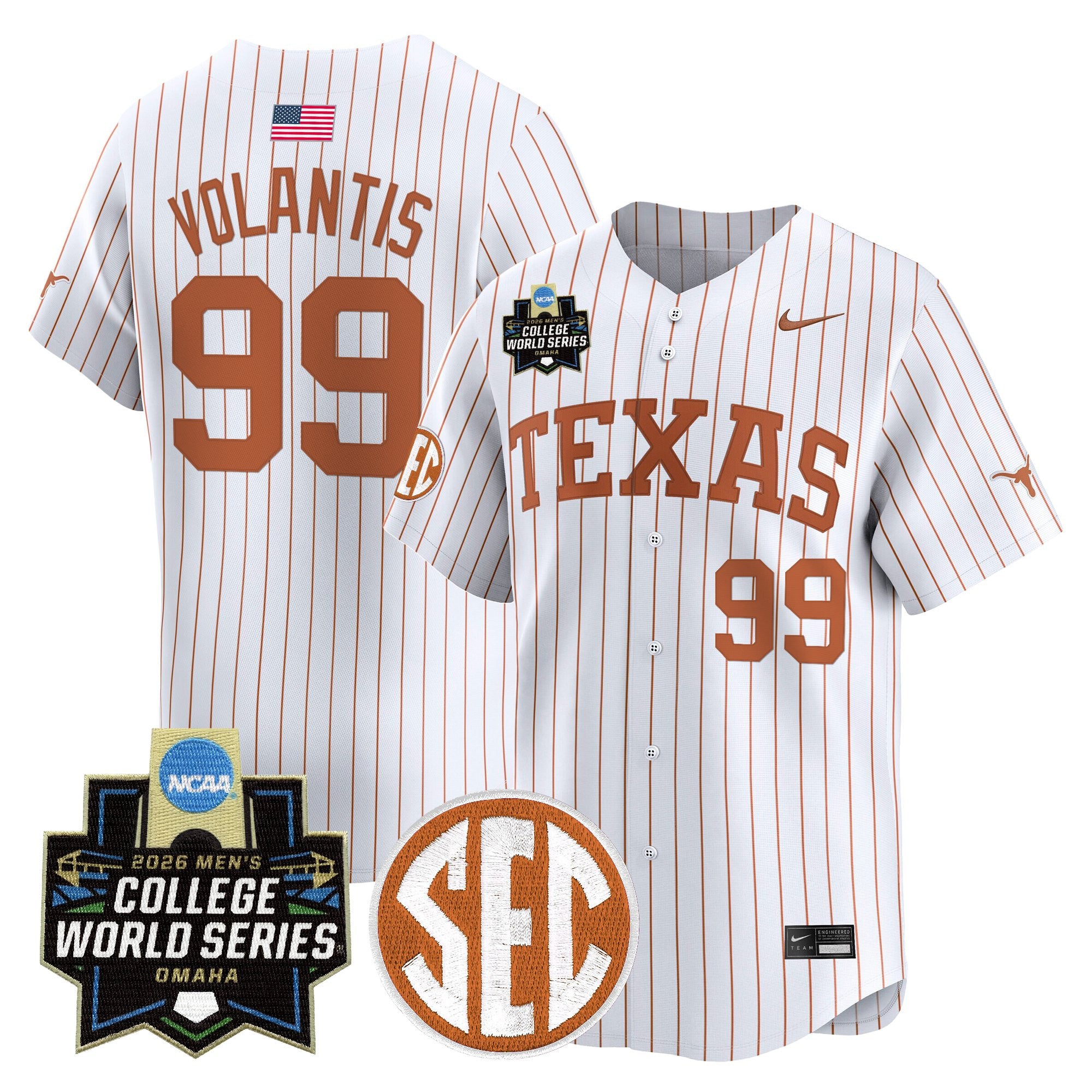 Men's Texas Longhorns 2026 World Series Vapor Premier Limited Jersey V2 - All Stitched