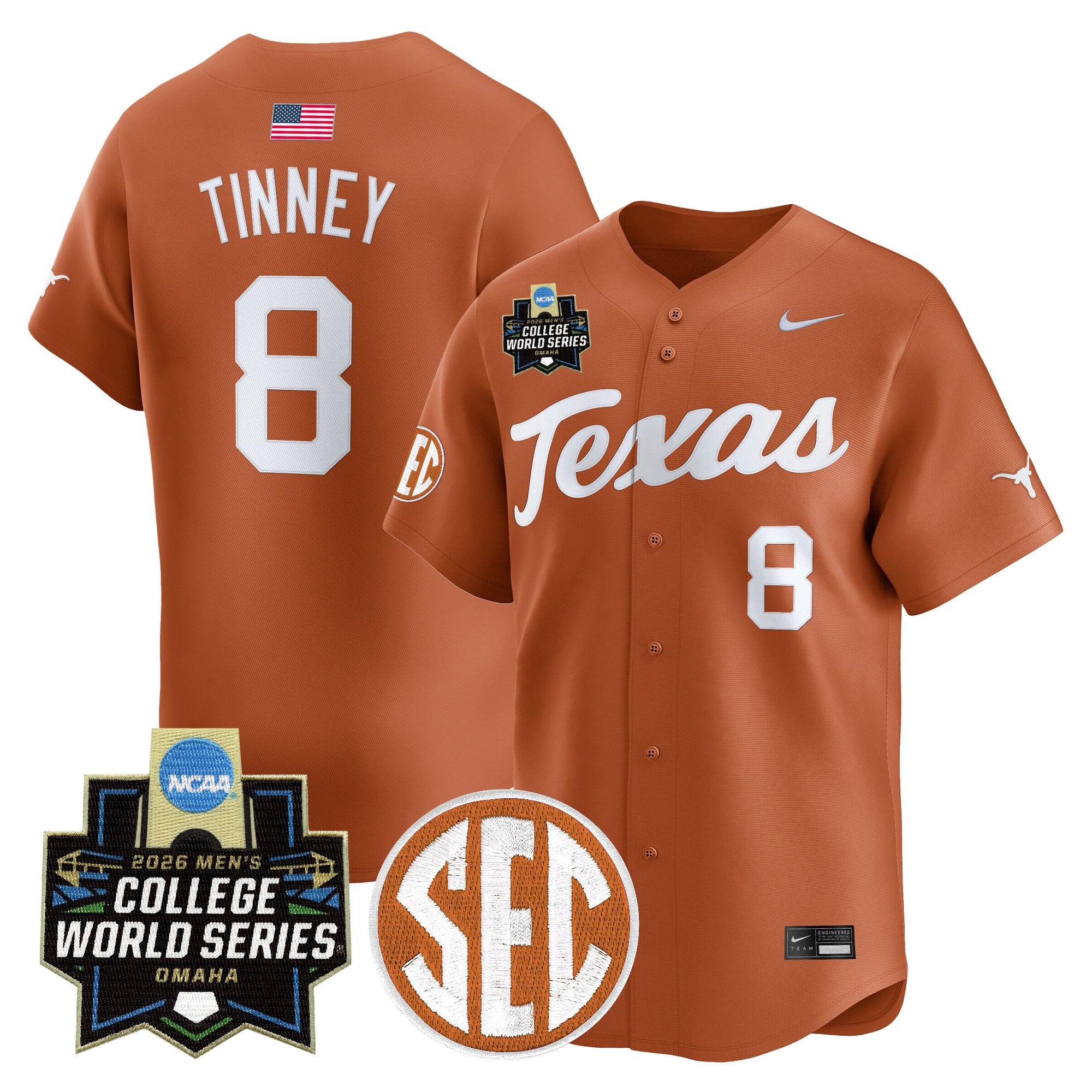 Men's Texas Longhorns 2026 World Series Vapor Premier Limited Jersey V2 - All Stitched