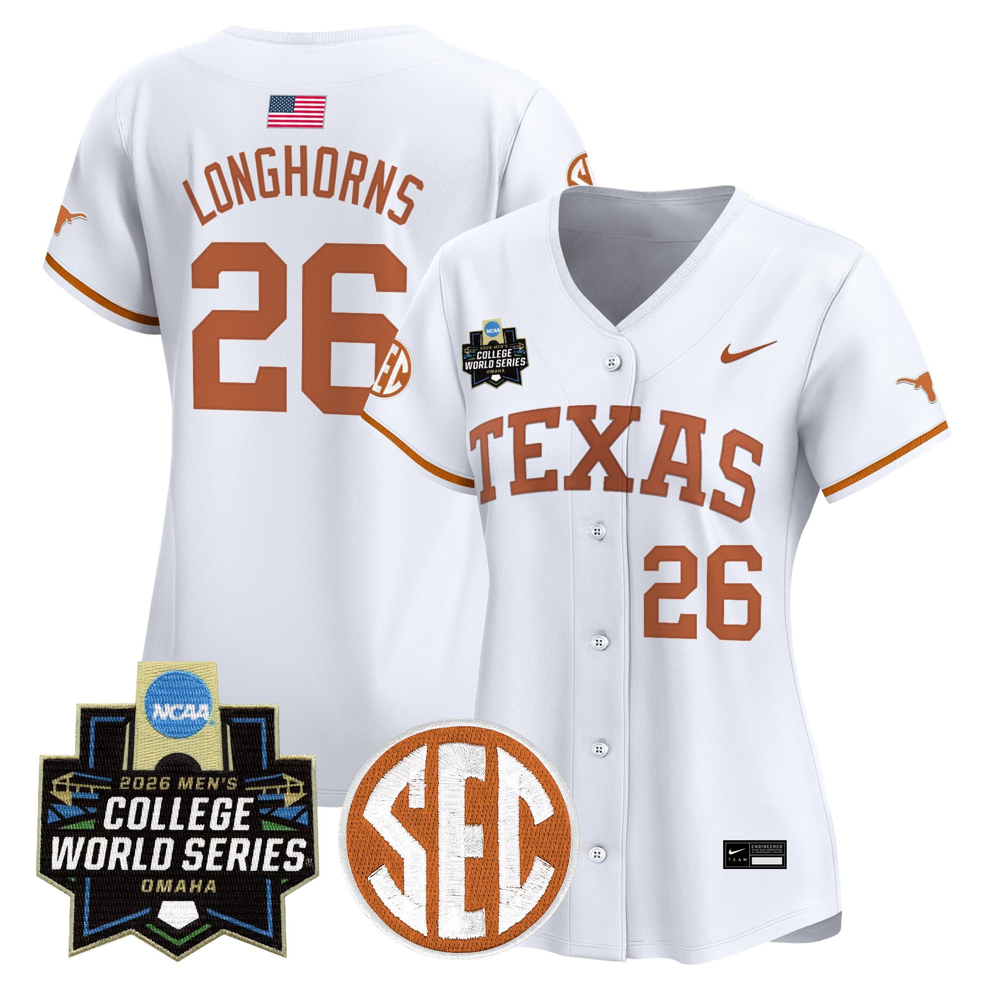 Women's Texas Longhorns 2026 World Series Vapor Premier Limited Jersey - All Stitched