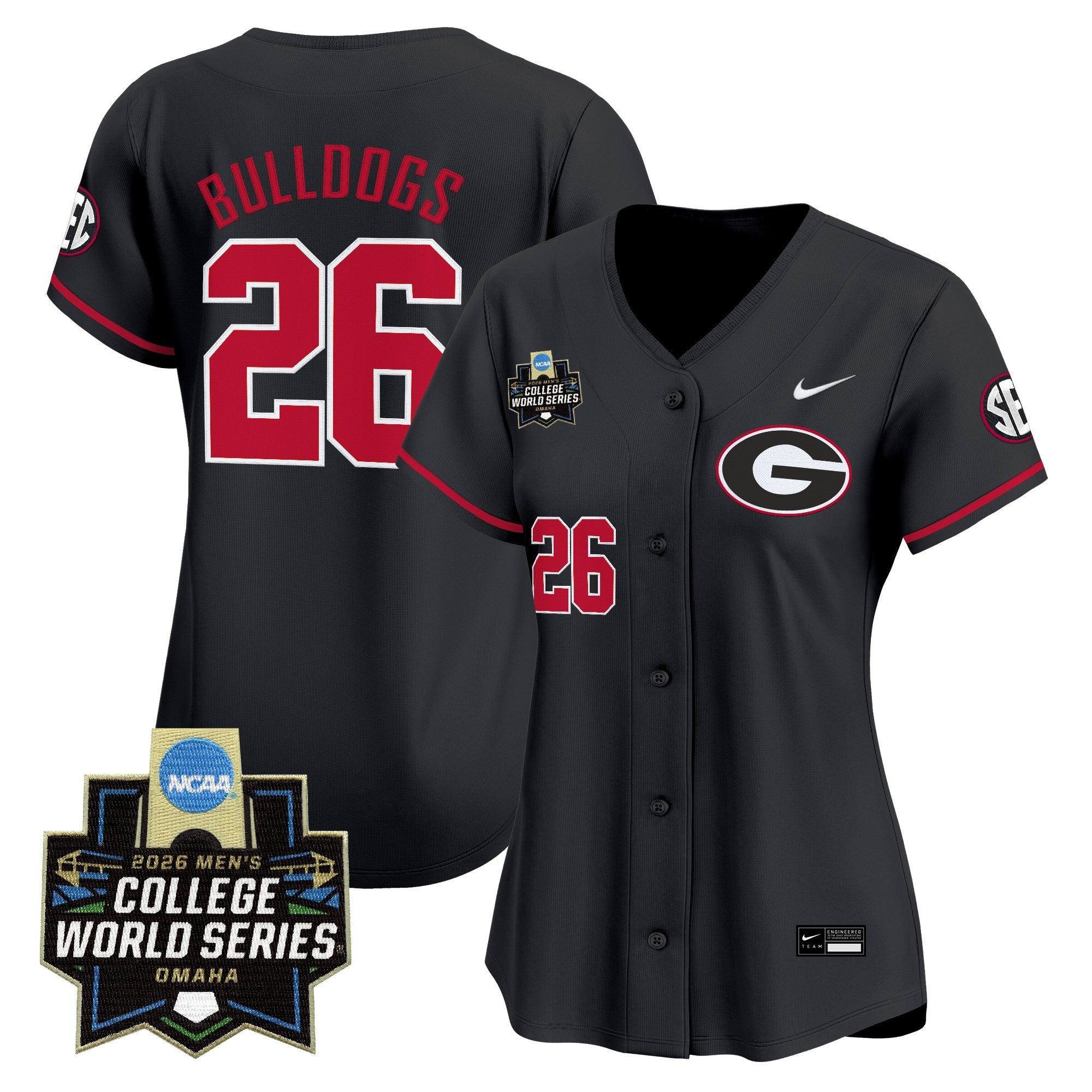 Women's Georgia Bulldogs Baseball 2026 World Series Vapor Premier Limited Jersey - All Stitched