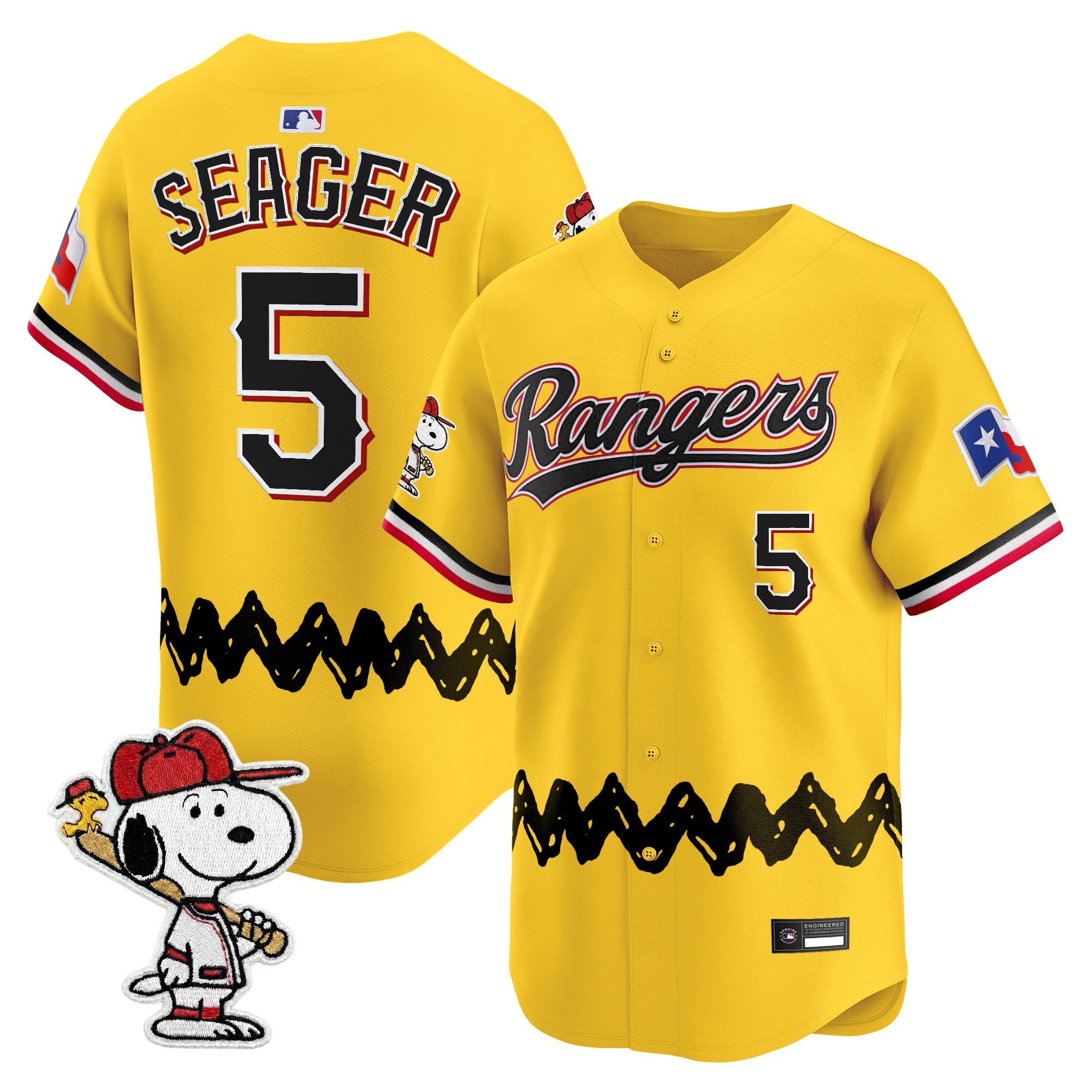 Men's Texas Rangers x Peanuts Vapor Premier Limited Jersey - Stitched