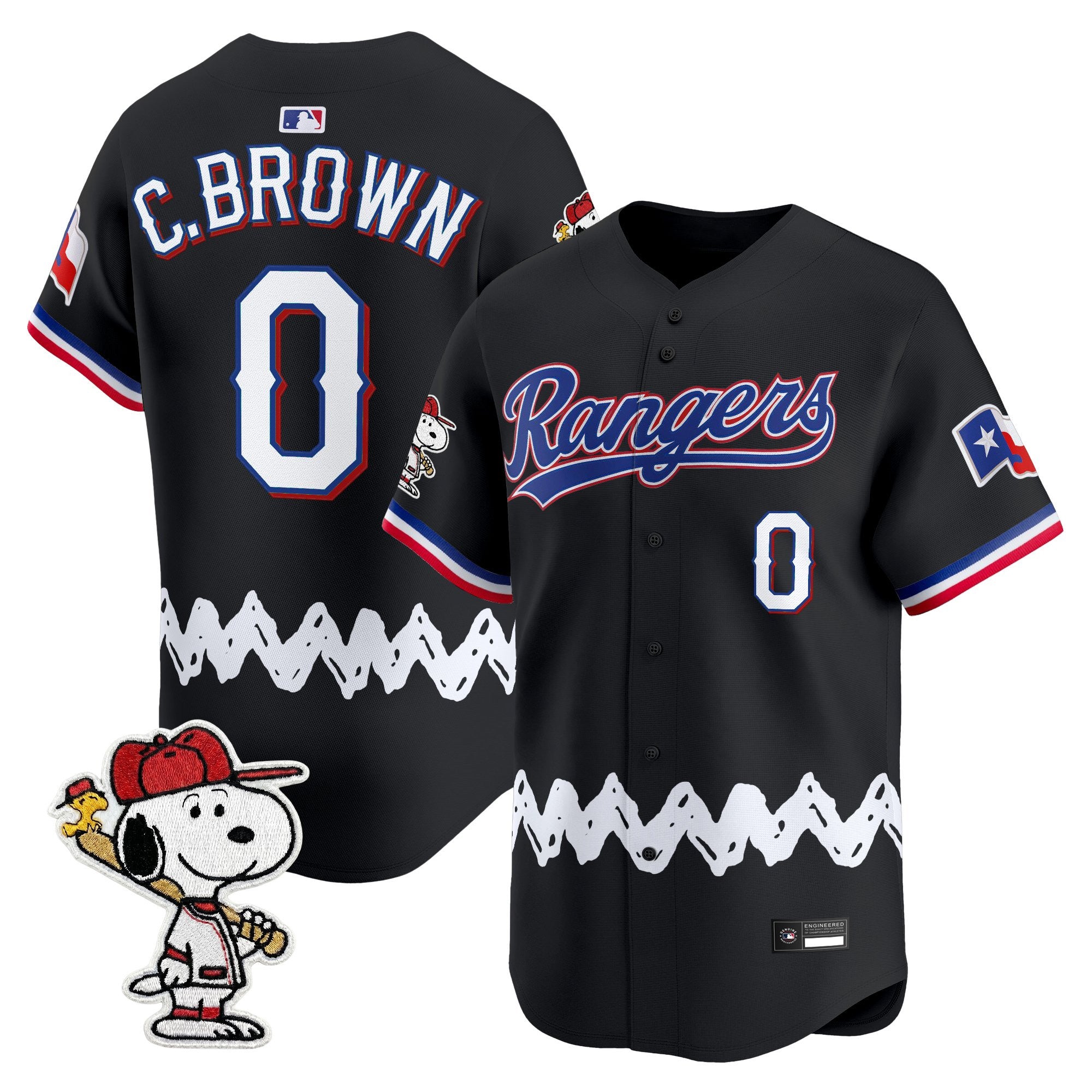 Men's Texas Rangers x Peanuts Vapor Premier Limited Jersey - Stitched